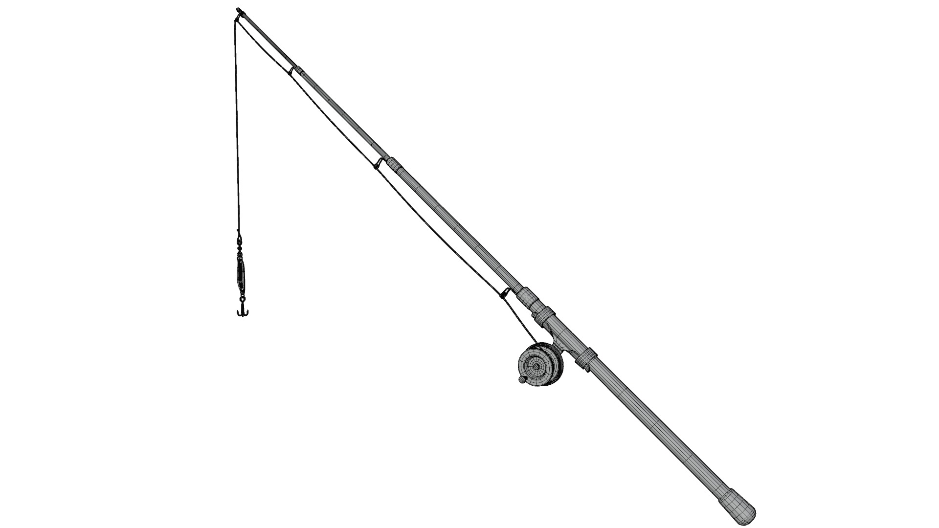 Fishing Rod Low-poly 3D model_11
