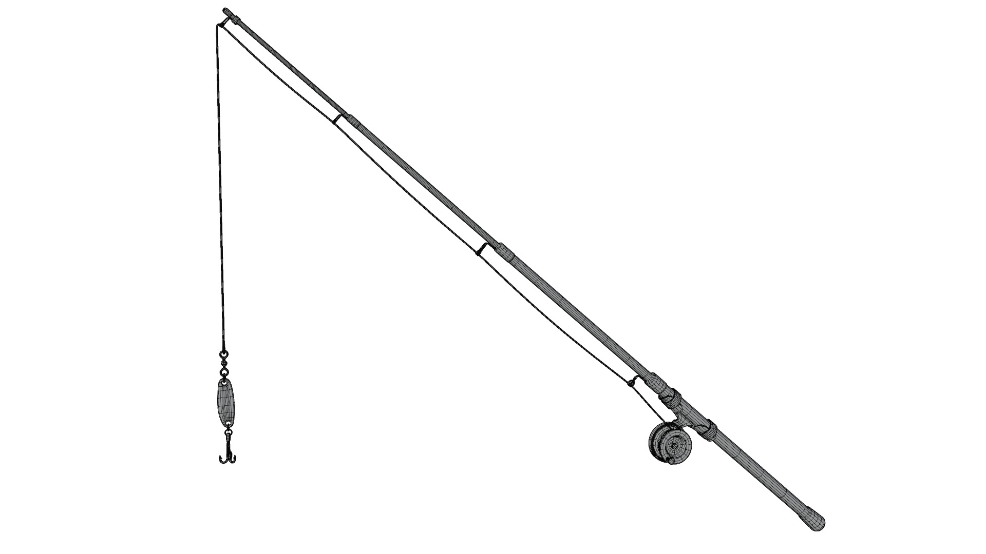 Fishing Rod Low-poly 3D model_10