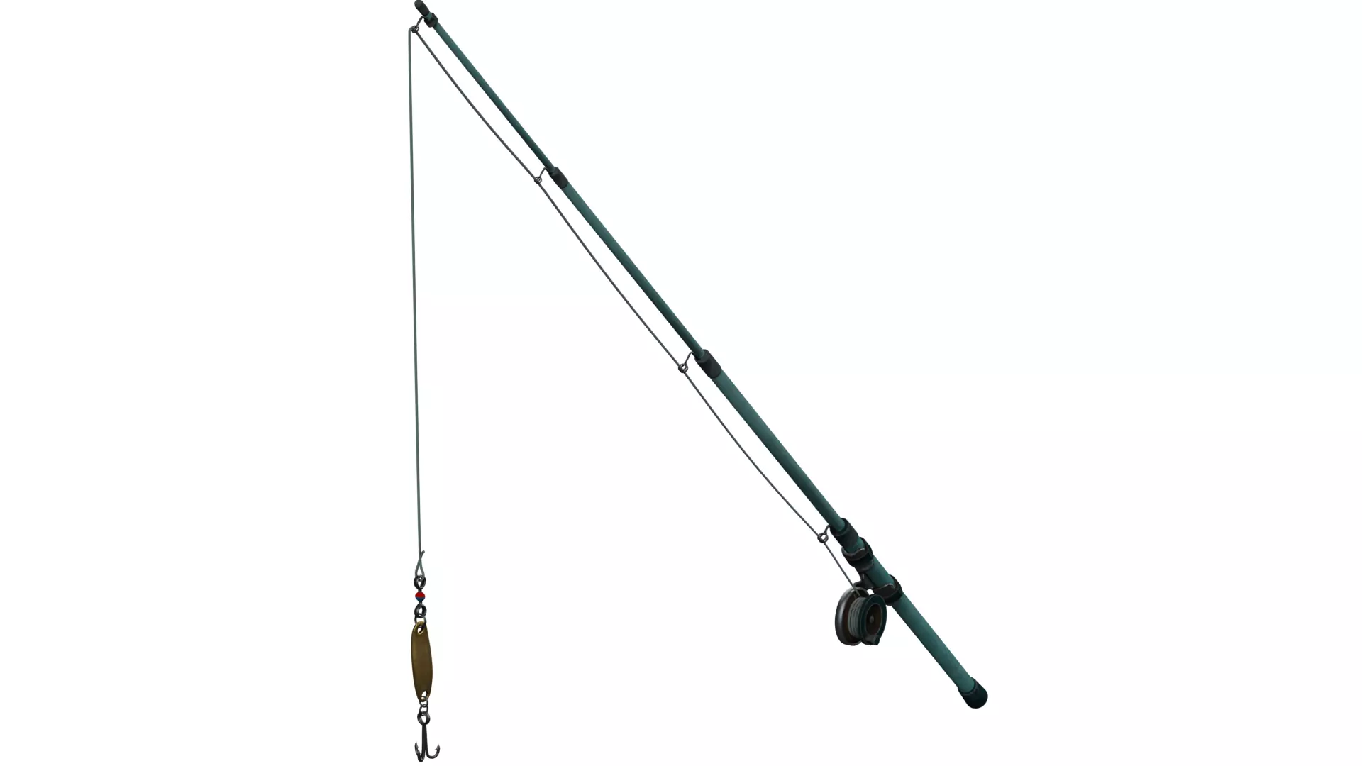 Fishing Rod Low-poly 3D model_0