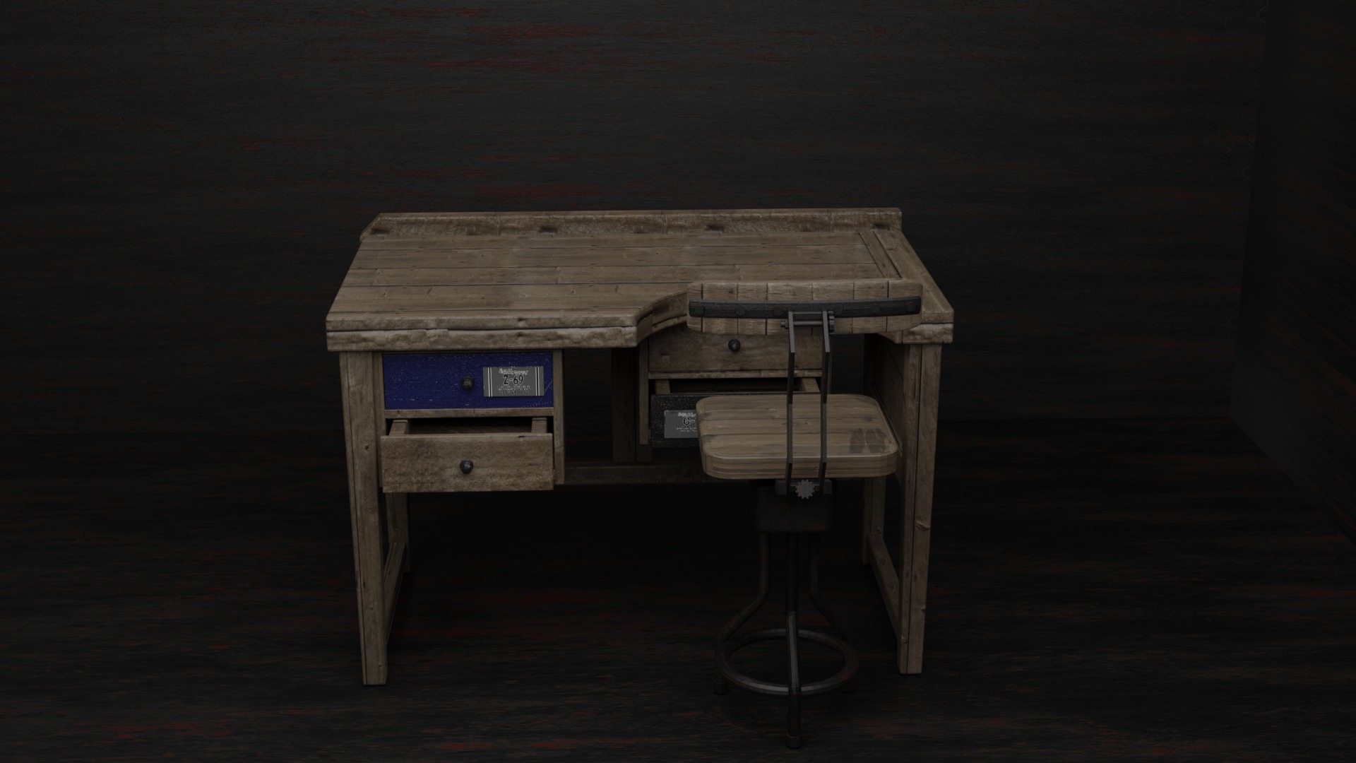 Workshop table Free 3D model_3