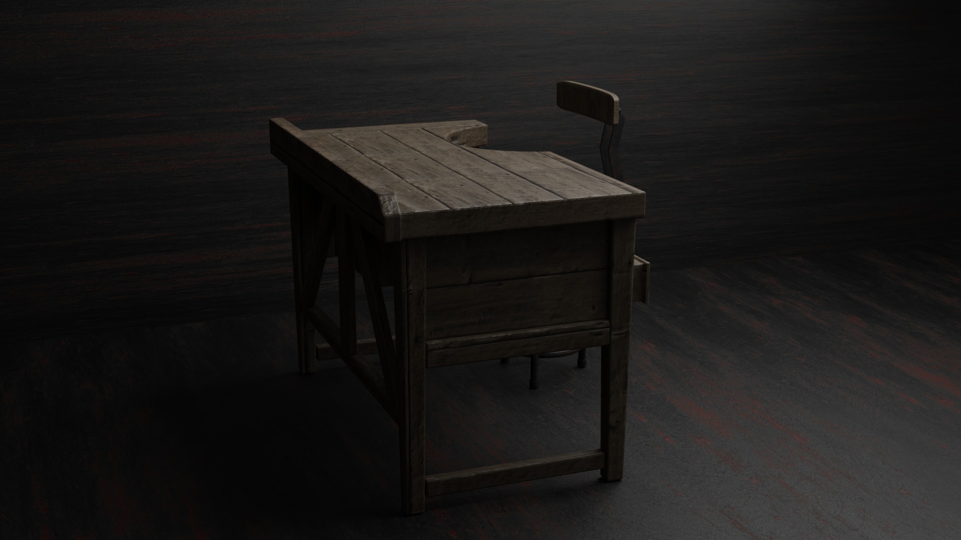 Workshop table Free 3D model_2