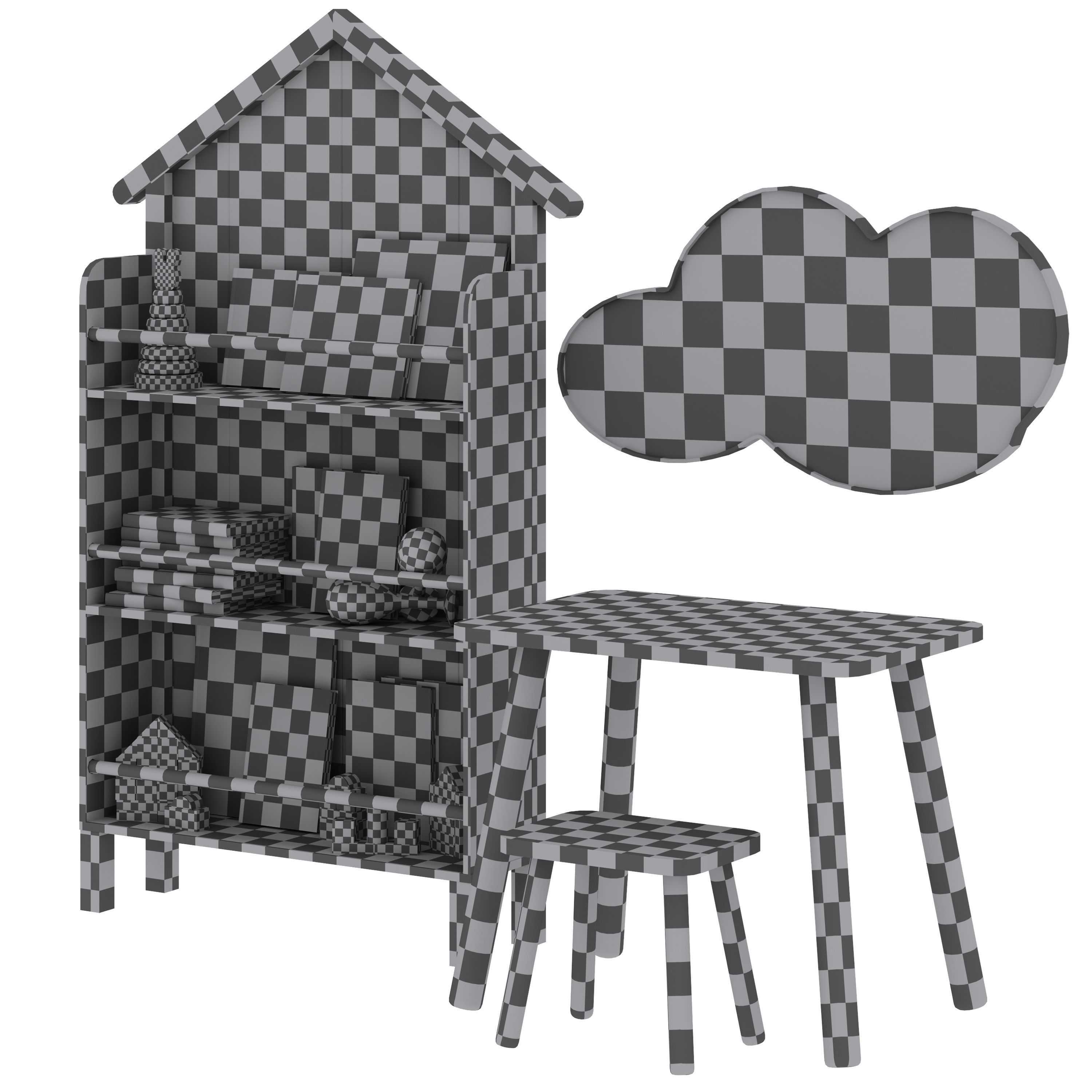 Kids furniture set 3D model_7
