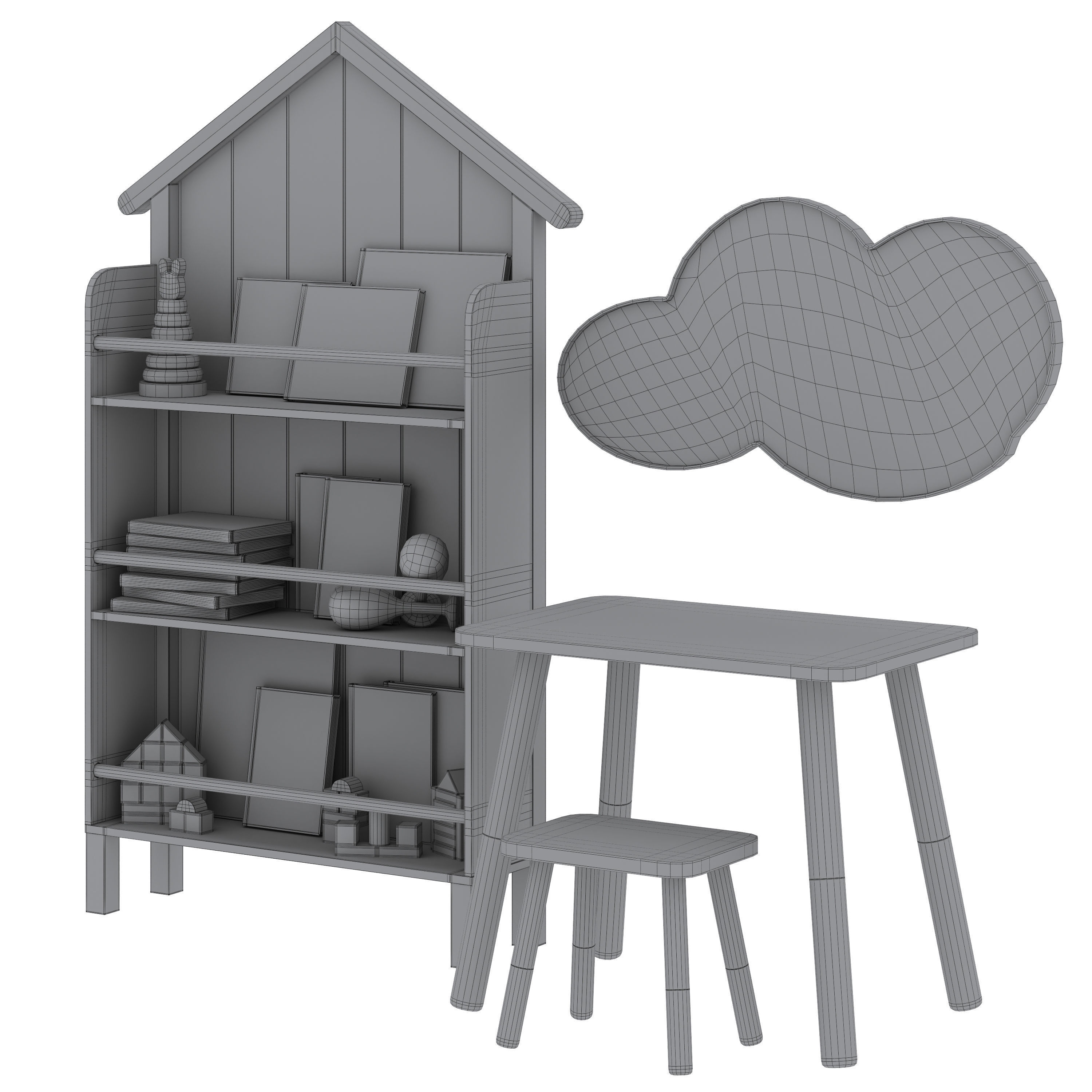 Kids furniture set 3D model_6