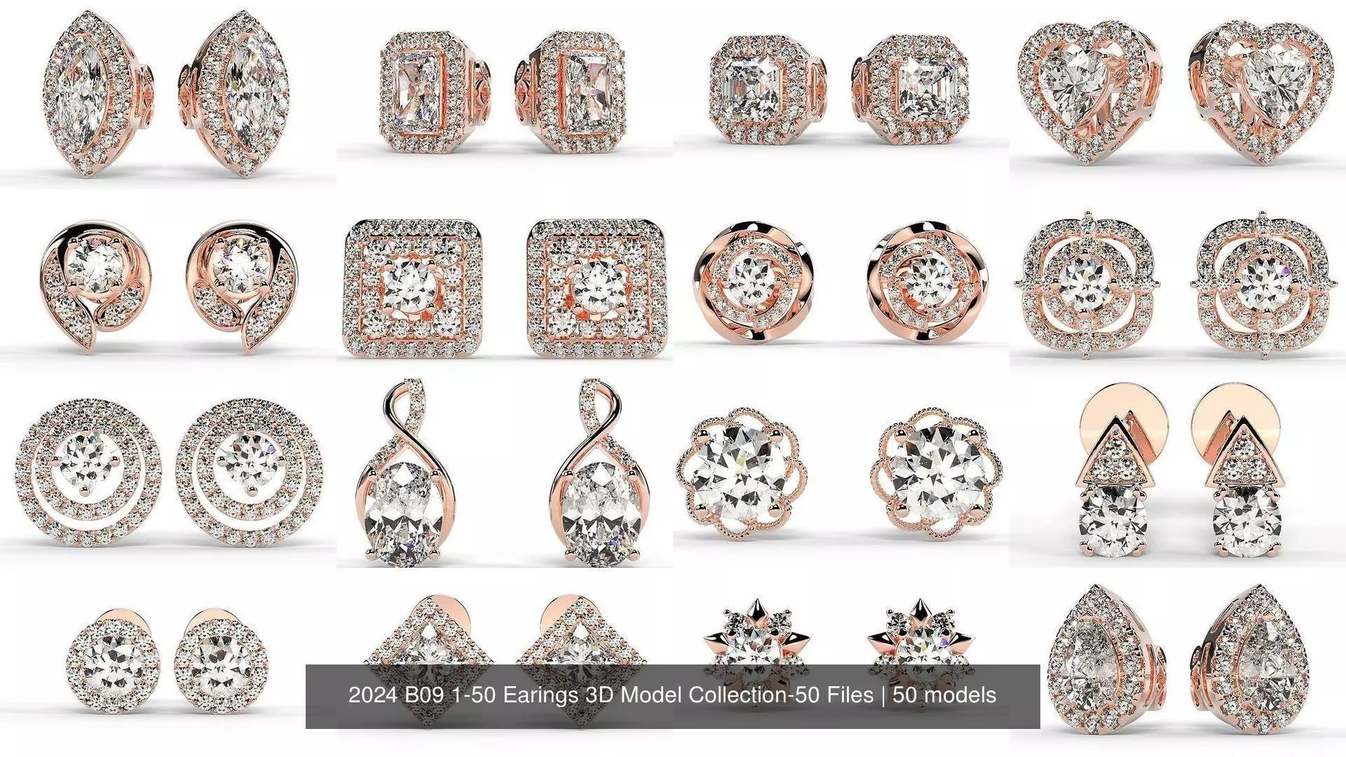 2024 B09 1-50 Earings 3D Model Collection-50 Files _0