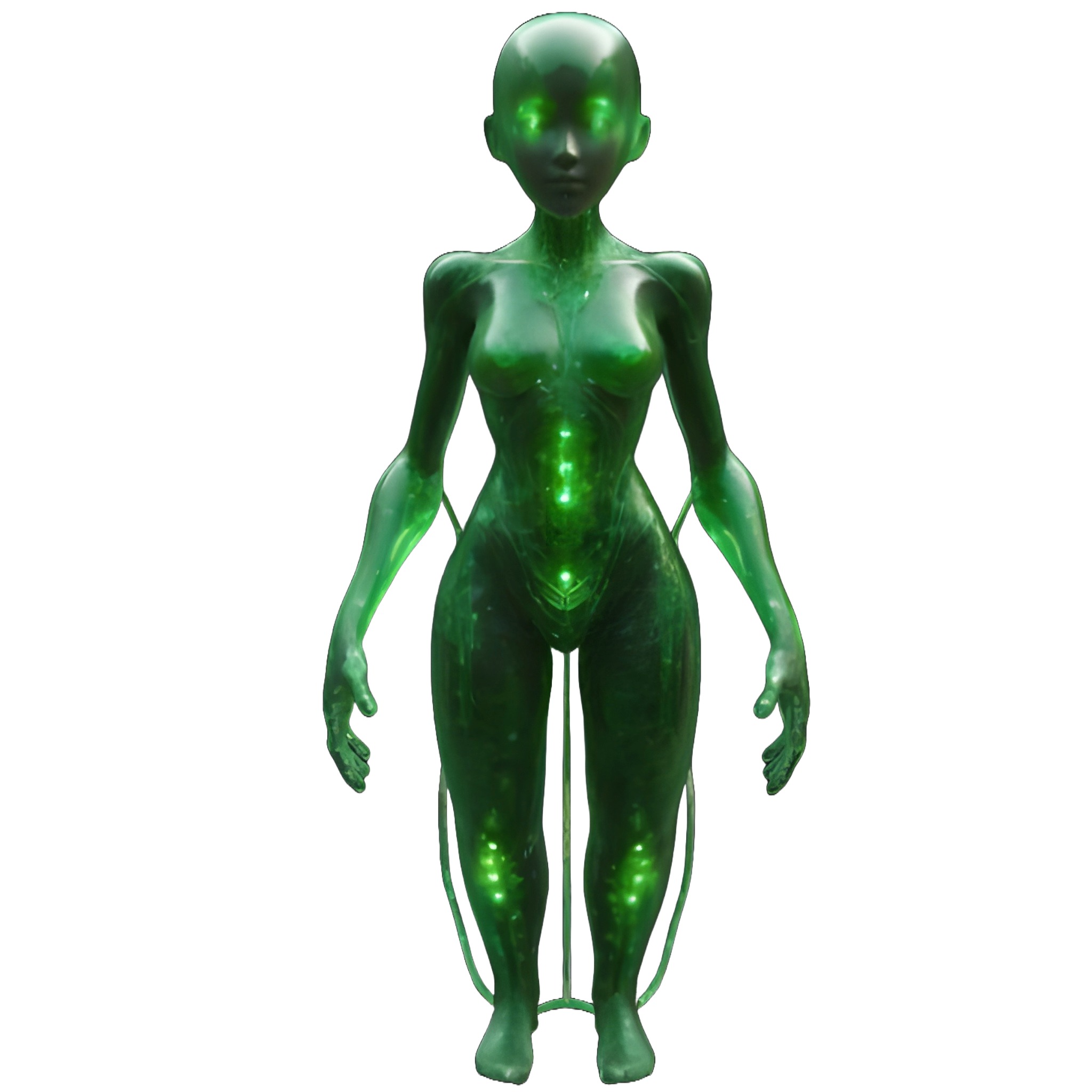 Futuristic Female Android Figurines Collection 3D print model_3