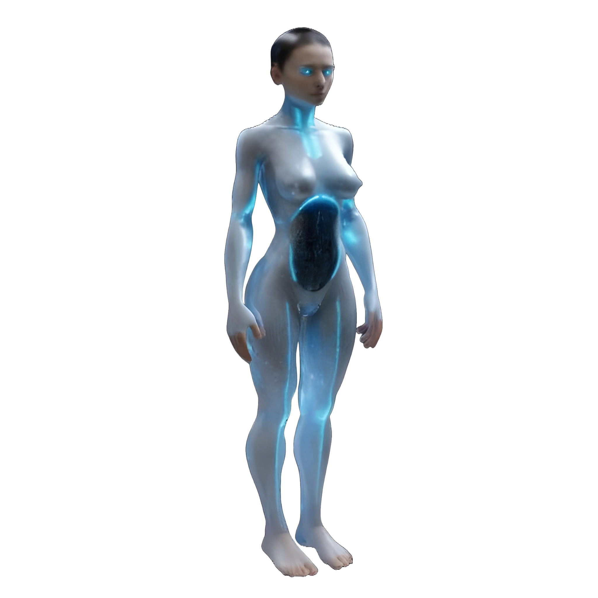 Futuristic Female Android Figurines Collection 3D print model_1