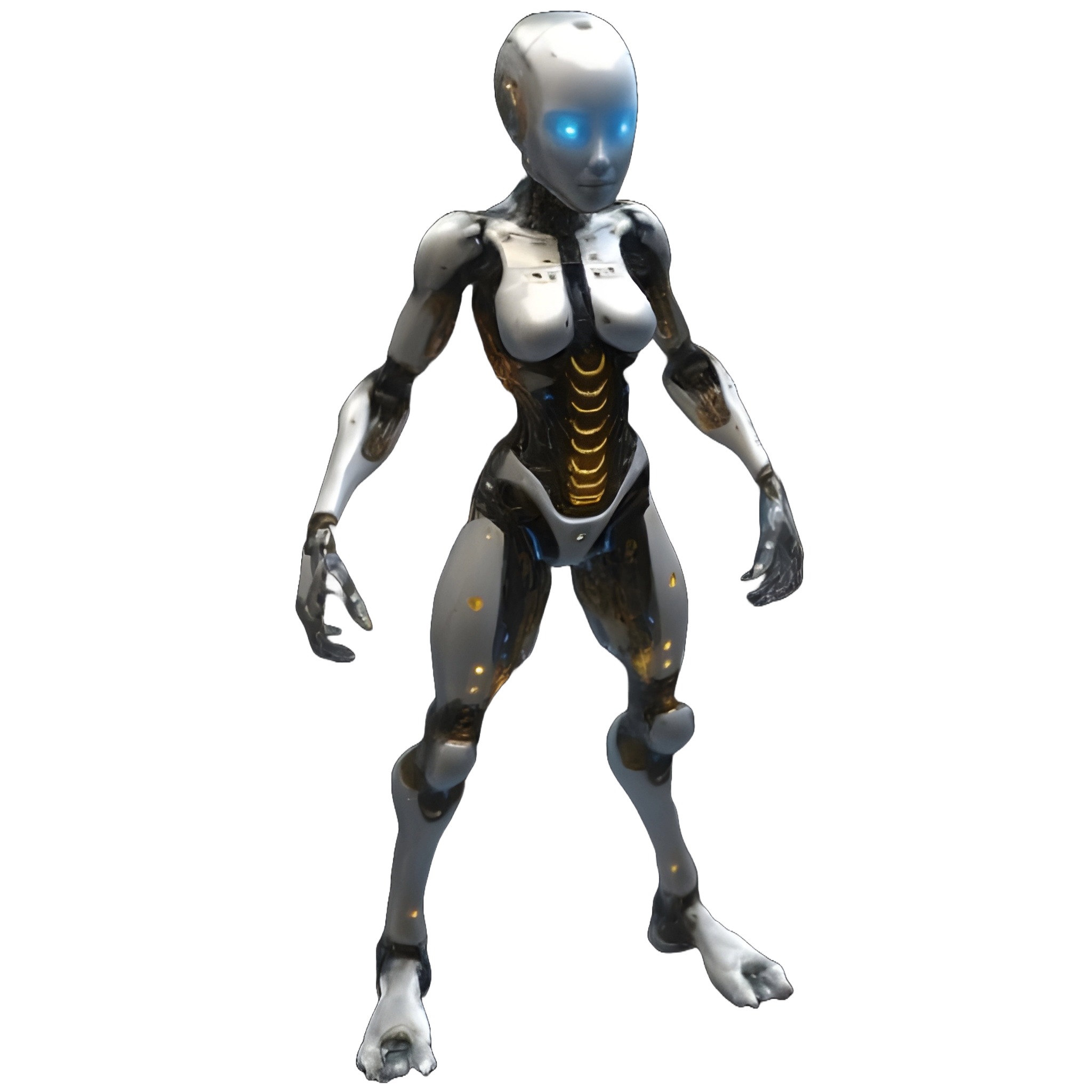 Futuristic Female Android Figurines Collection 3D print model_4