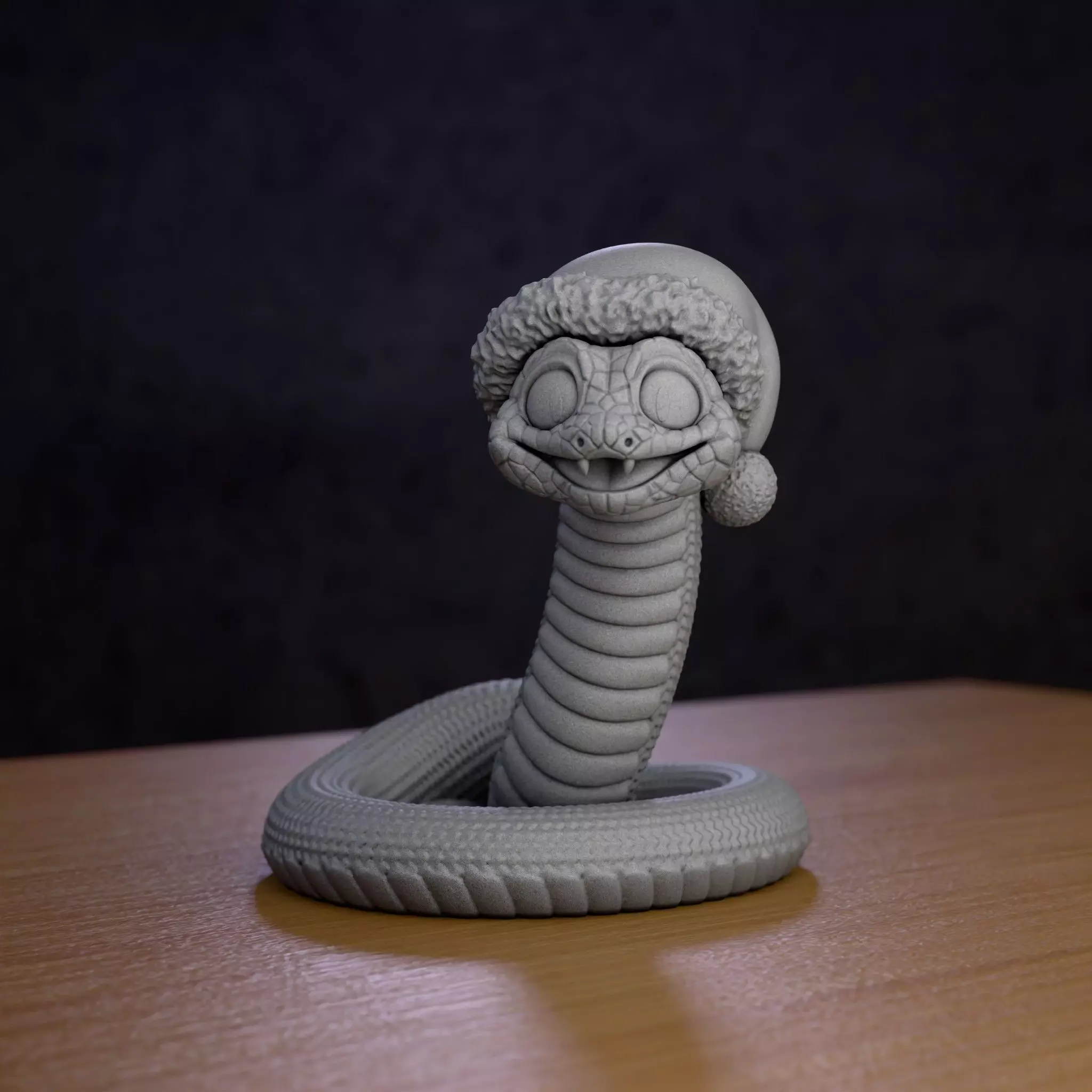  A snake in a New Years hat 3D print model_0