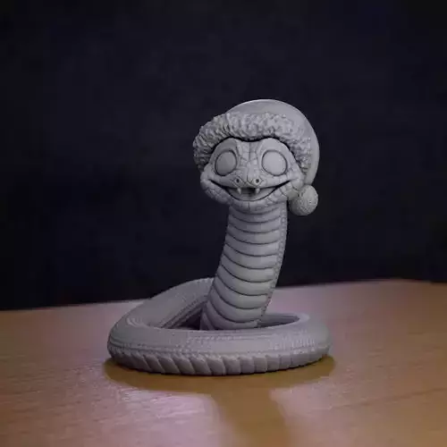  A snake in a New Years hat 3D print model