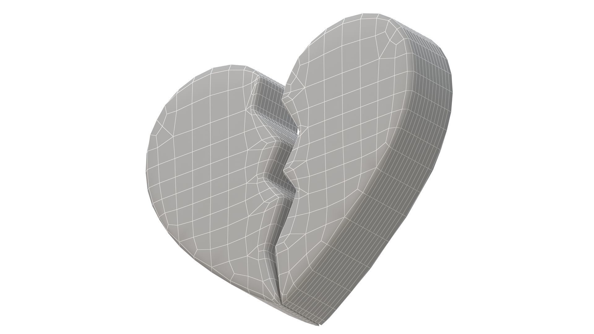 Broken Heart Emoji blue 3D model_8