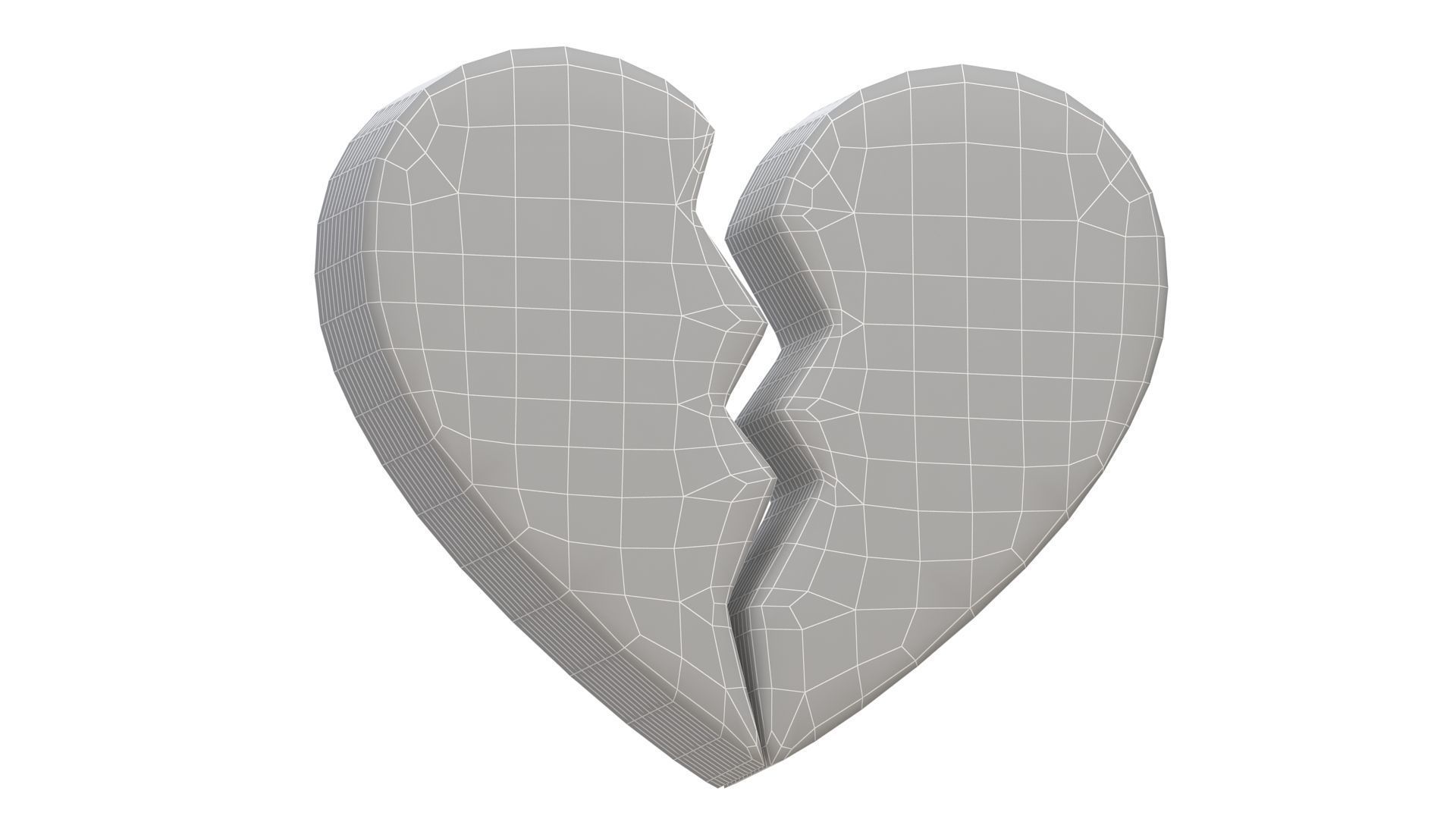 Broken Heart Emoji blue 3D model_6