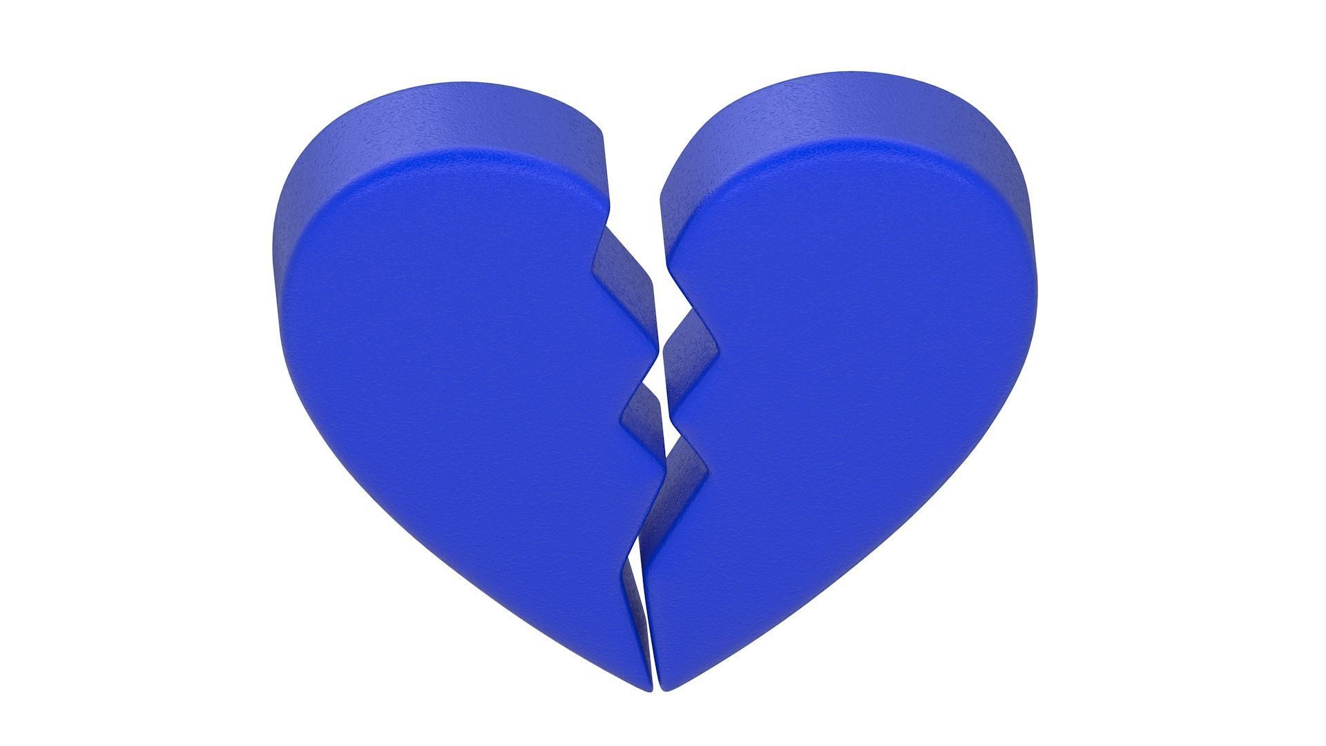 Broken Heart Emoji blue 3D model_3