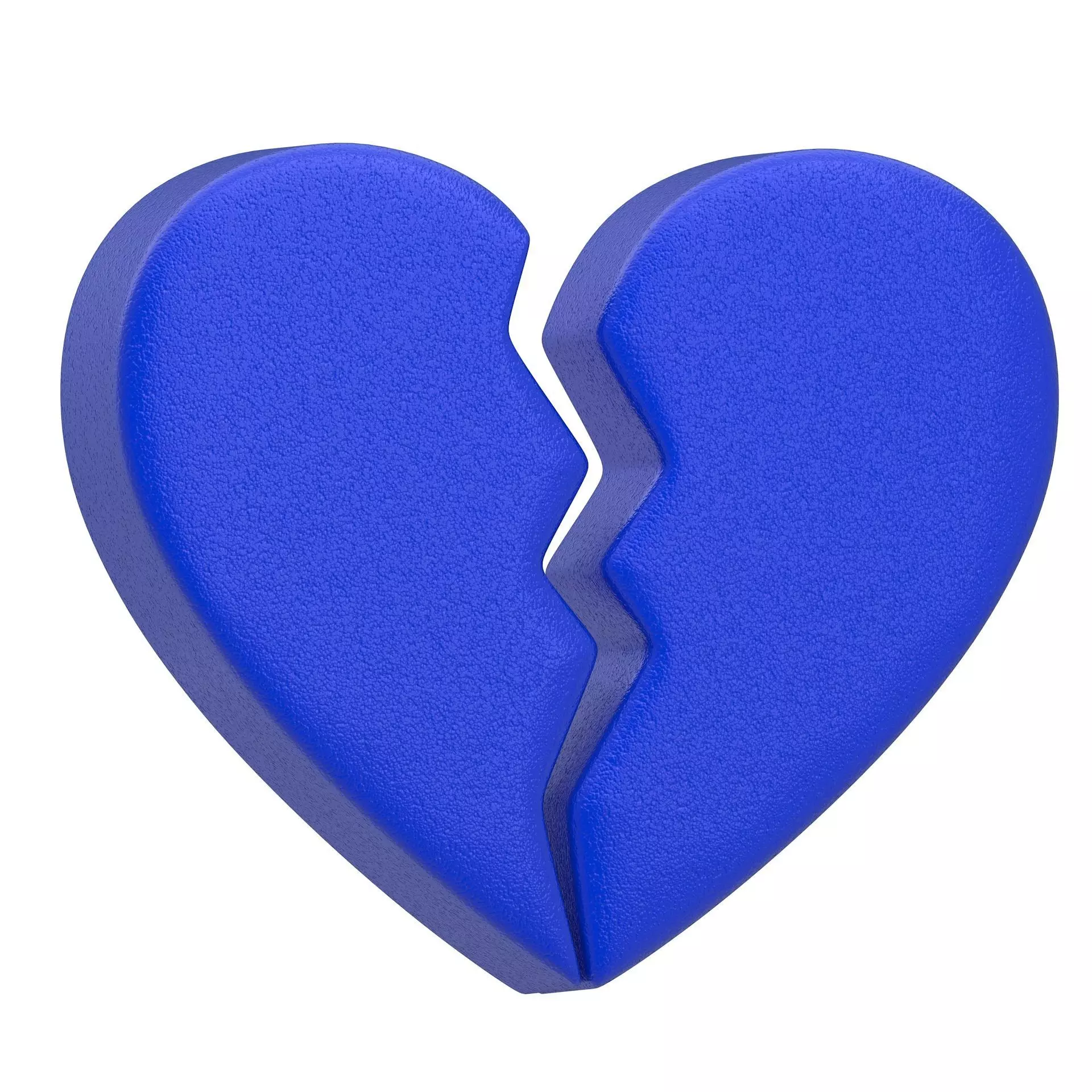 Broken Heart Emoji blue 3D model_0