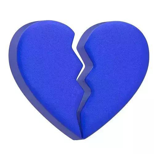 Broken Heart Emoji blue