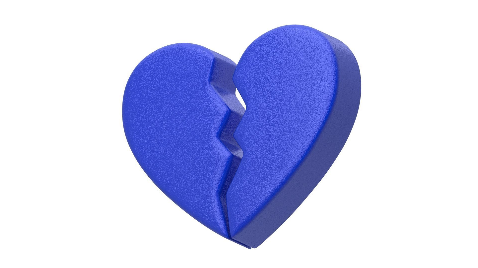 Broken Heart Emoji blue 3D model_5