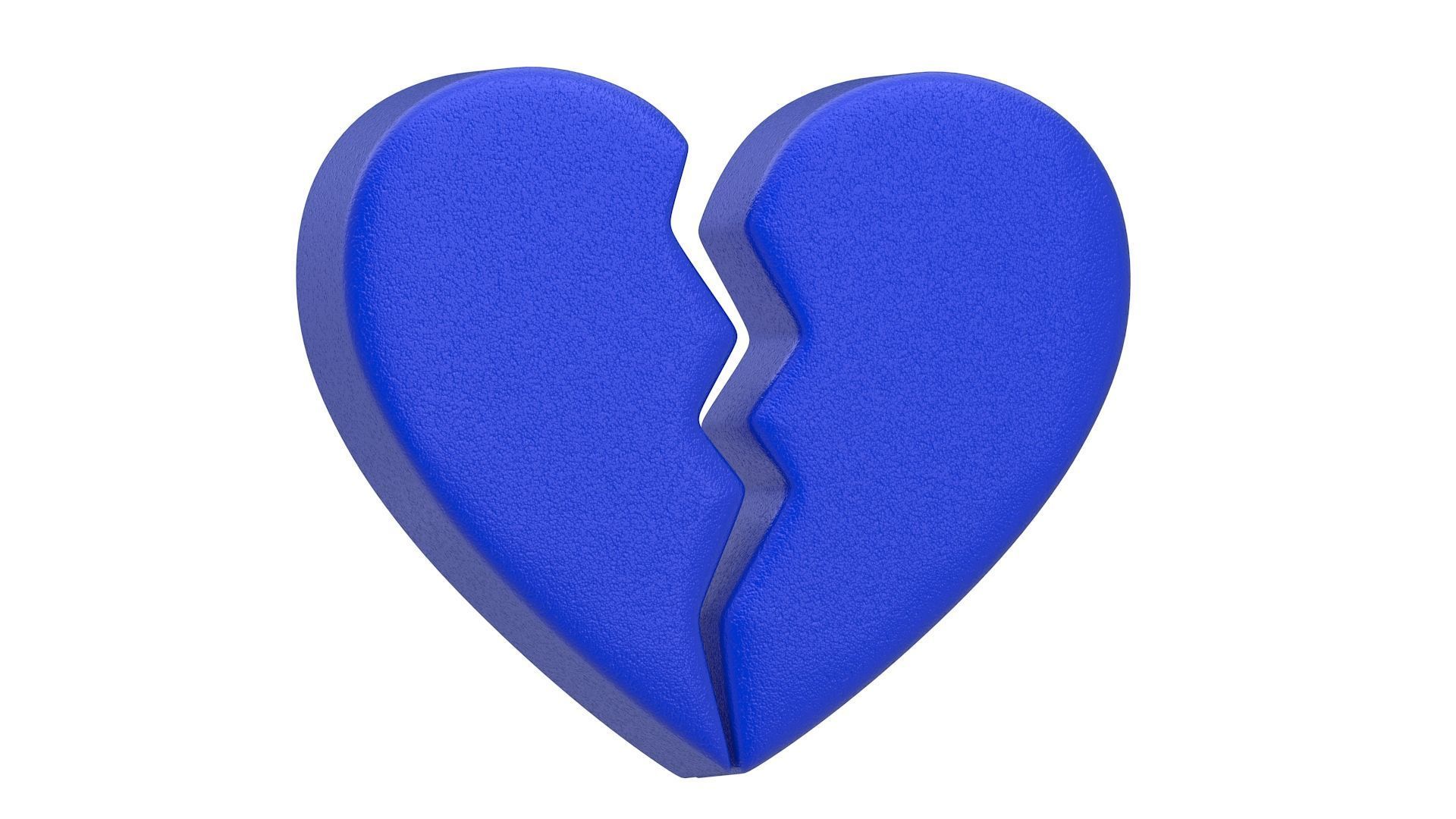 Broken Heart Emoji blue 3D model_1