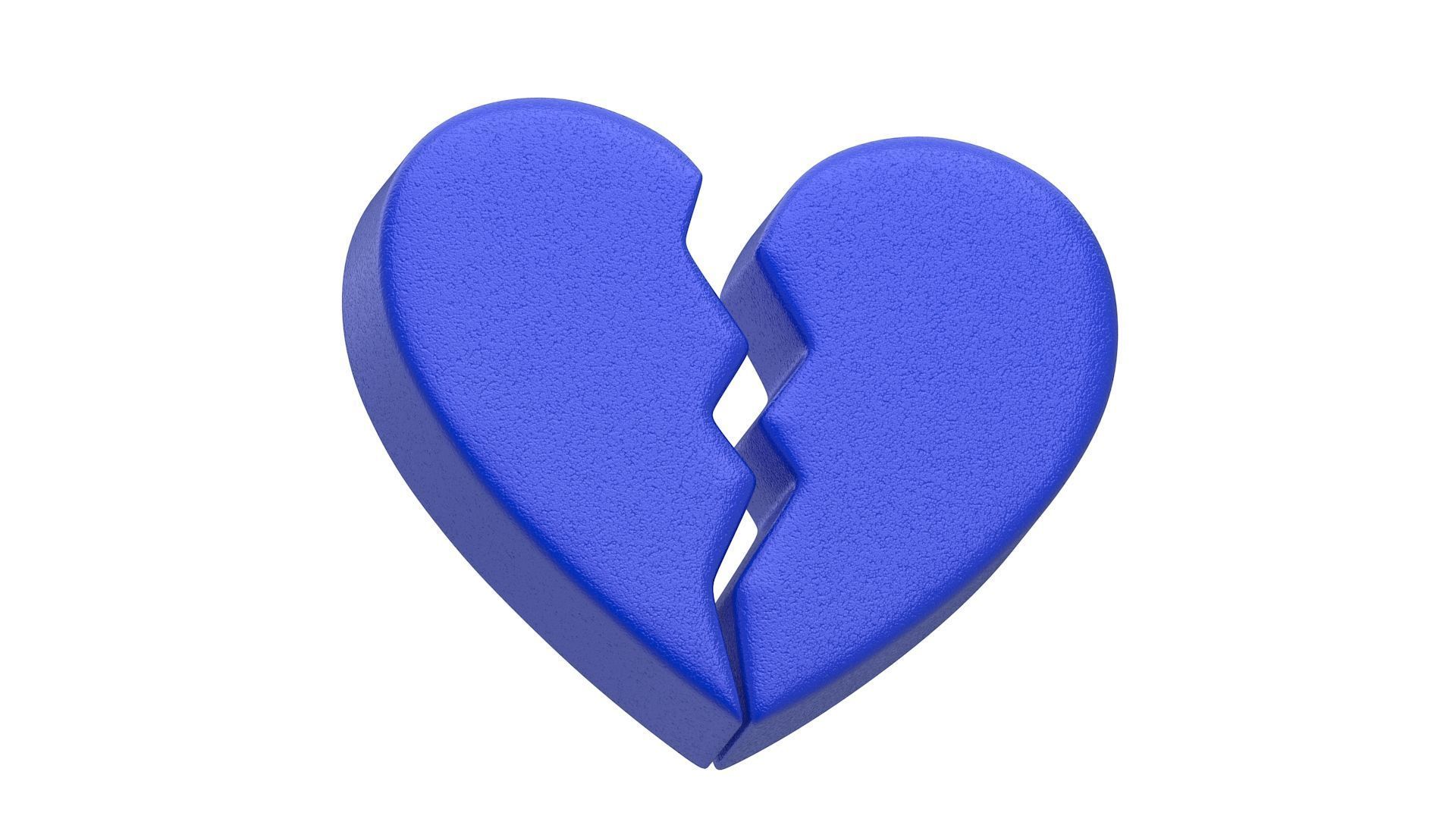Broken Heart Emoji blue 3D model_4