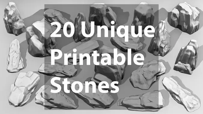 20 Unique 3D Printable Stones Perfect for Dioramas and Games