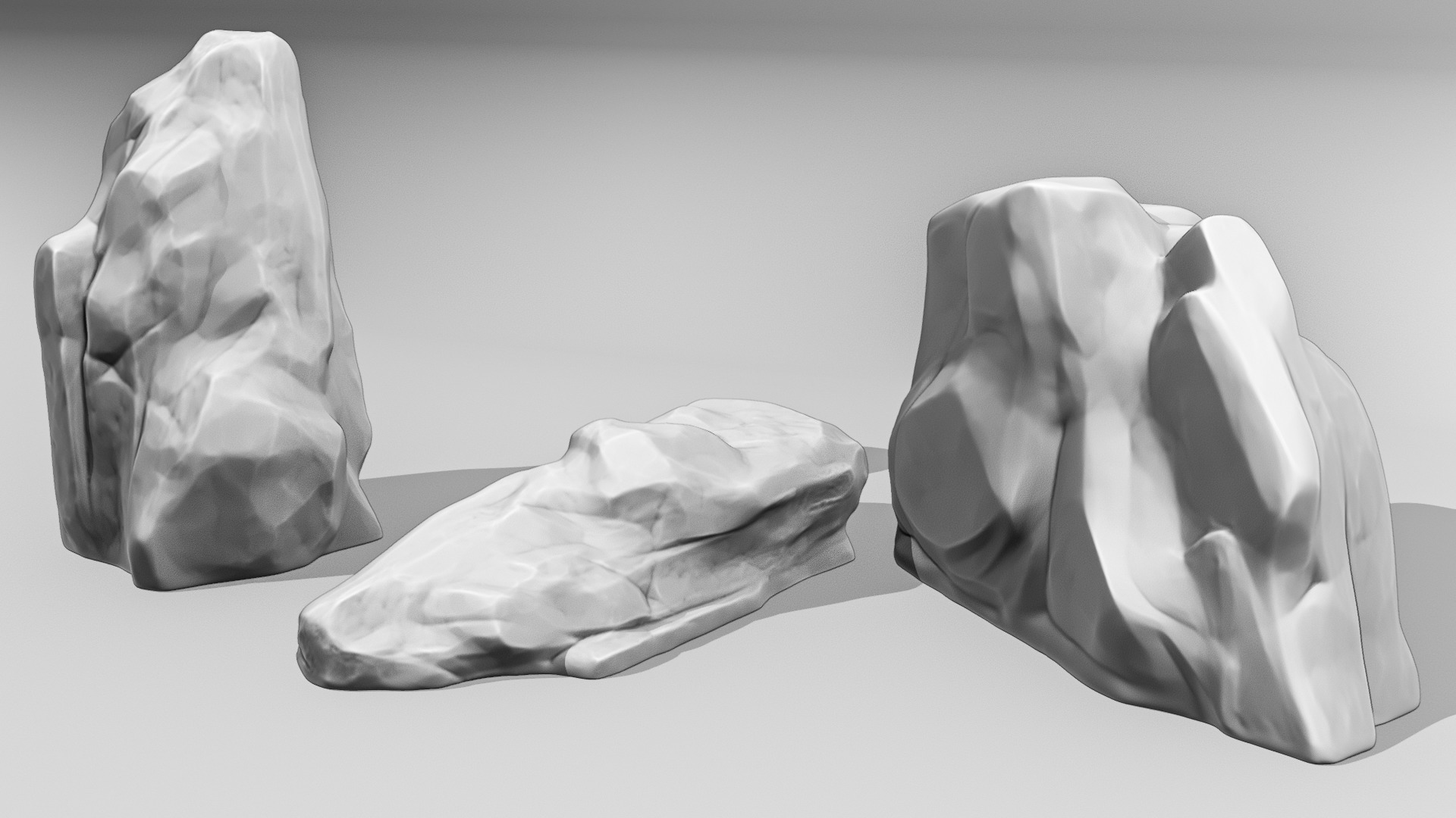 20 Unique 3D Printable Stones Perfect for Dioramas and Games 3D print model_2