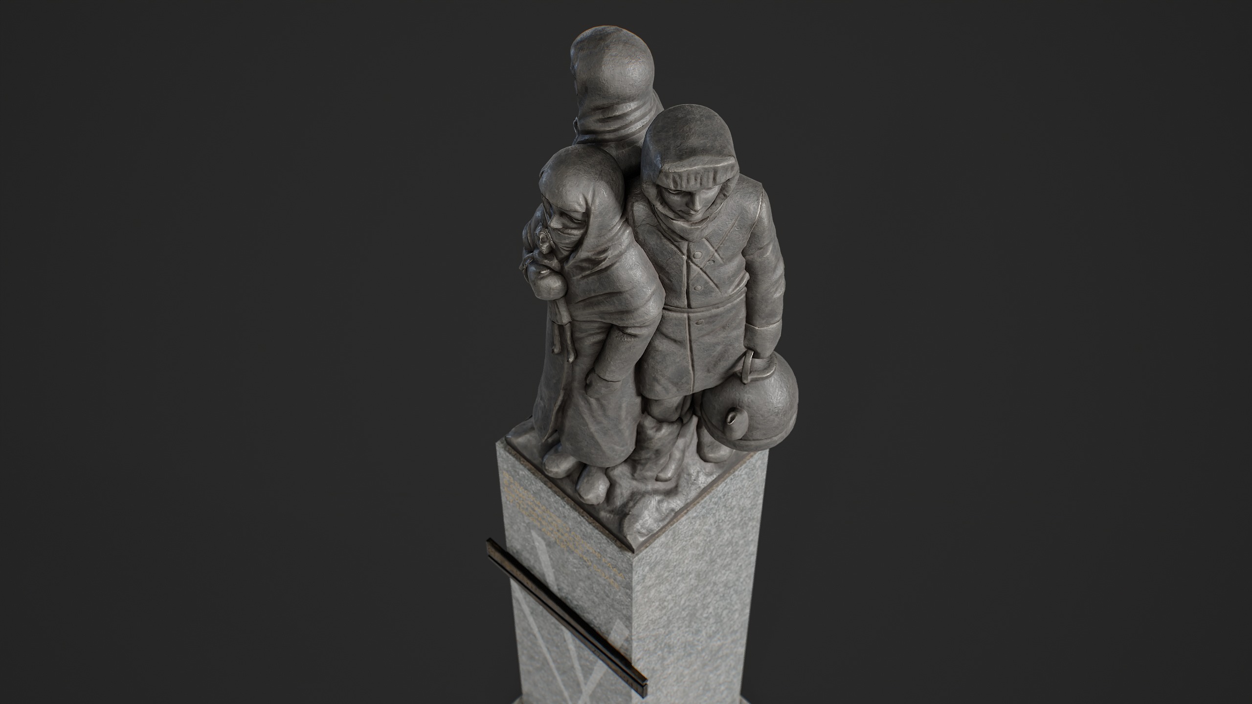 Monument to the Children of Besieged Leningrad Low-poly 3D model_8