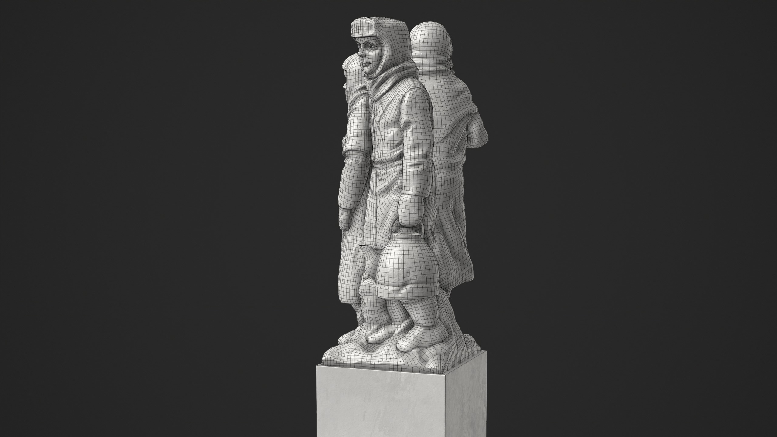 Monument to the Children of Besieged Leningrad Low-poly 3D model_10