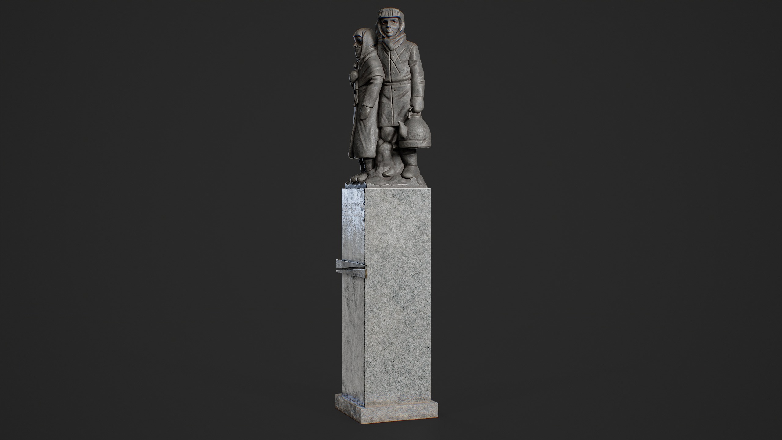Monument to the Children of Besieged Leningrad Low-poly 3D model_3