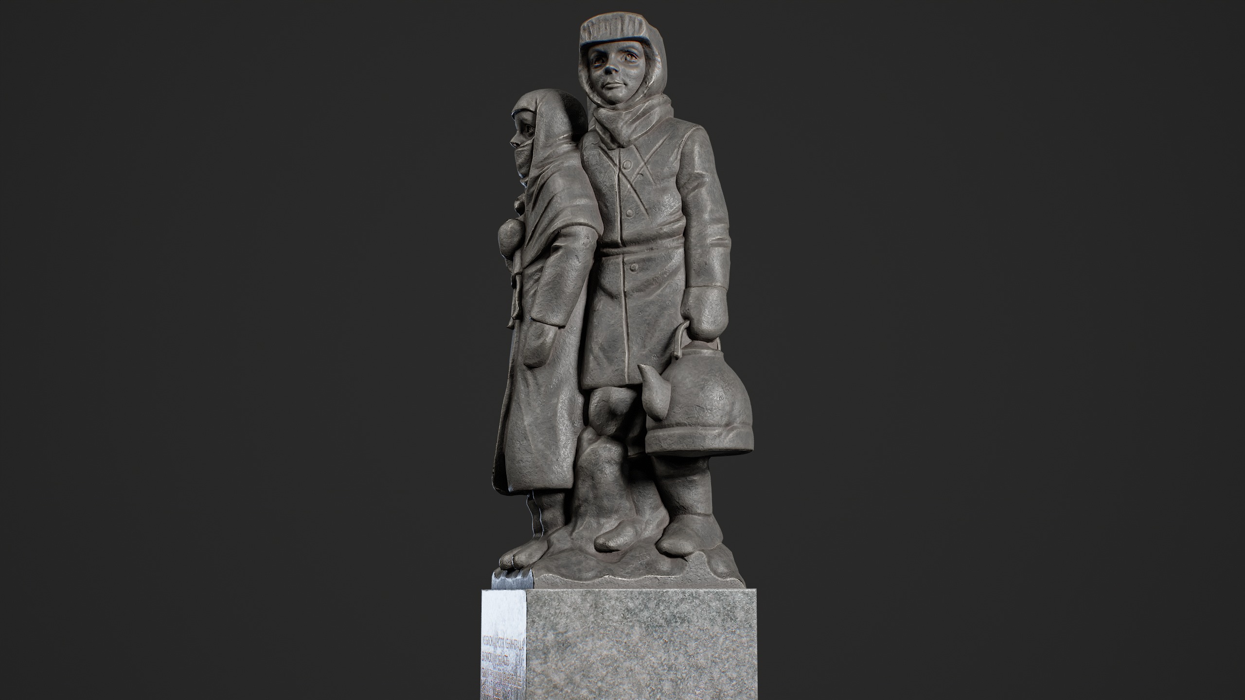 Monument to the Children of Besieged Leningrad Low-poly 3D model_7