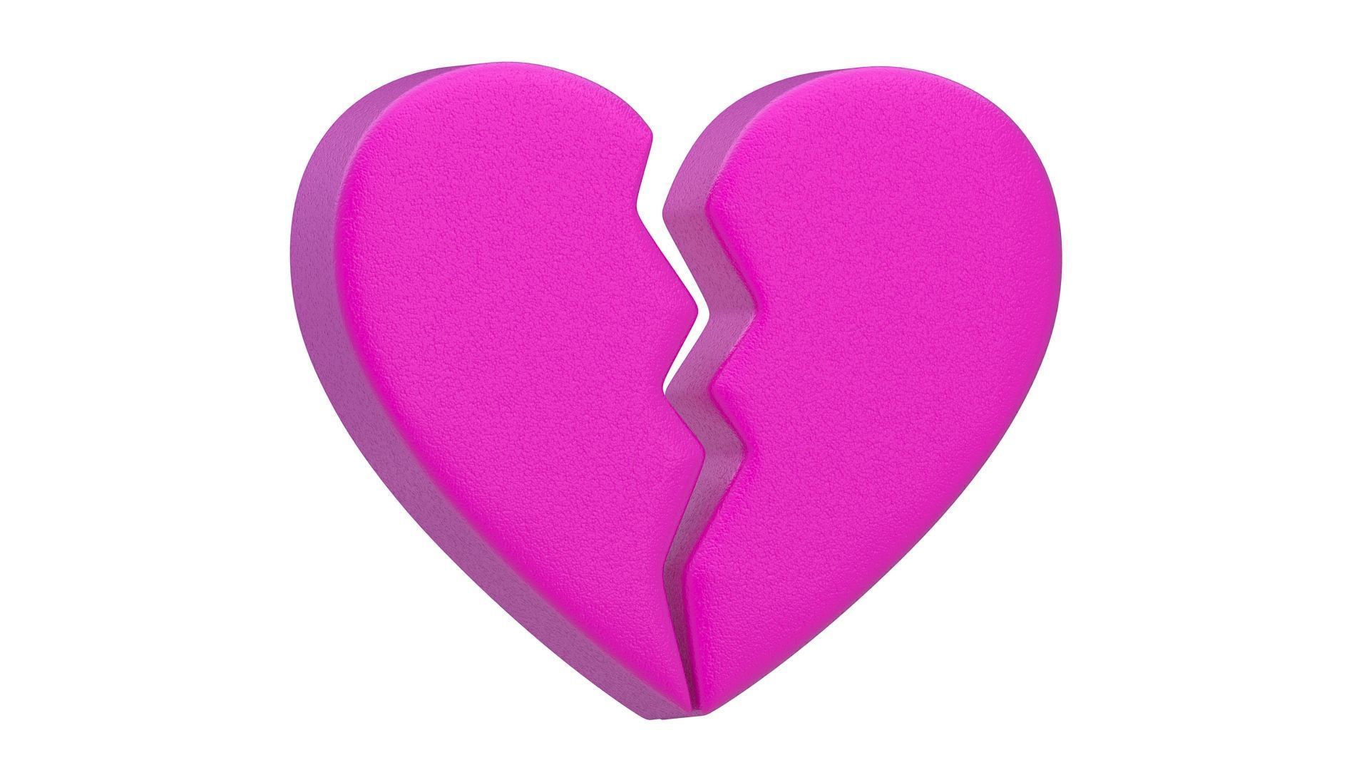 Broken Heart Emoji Pink 3D model_1