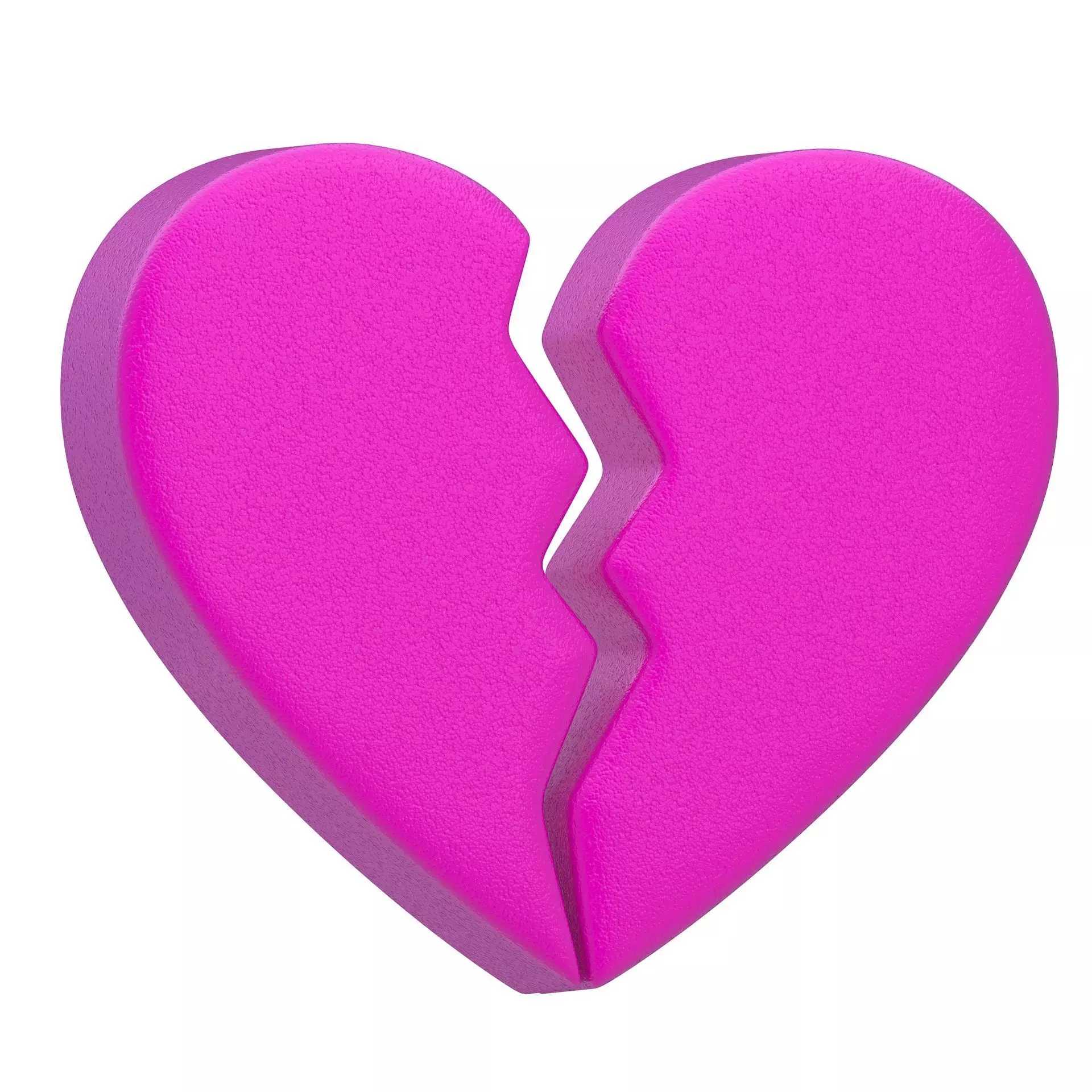 Broken Heart Emoji Pink 3D model_0