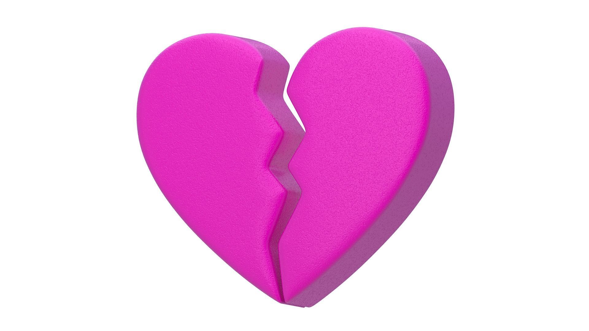 Broken Heart Emoji Pink 3D model_5