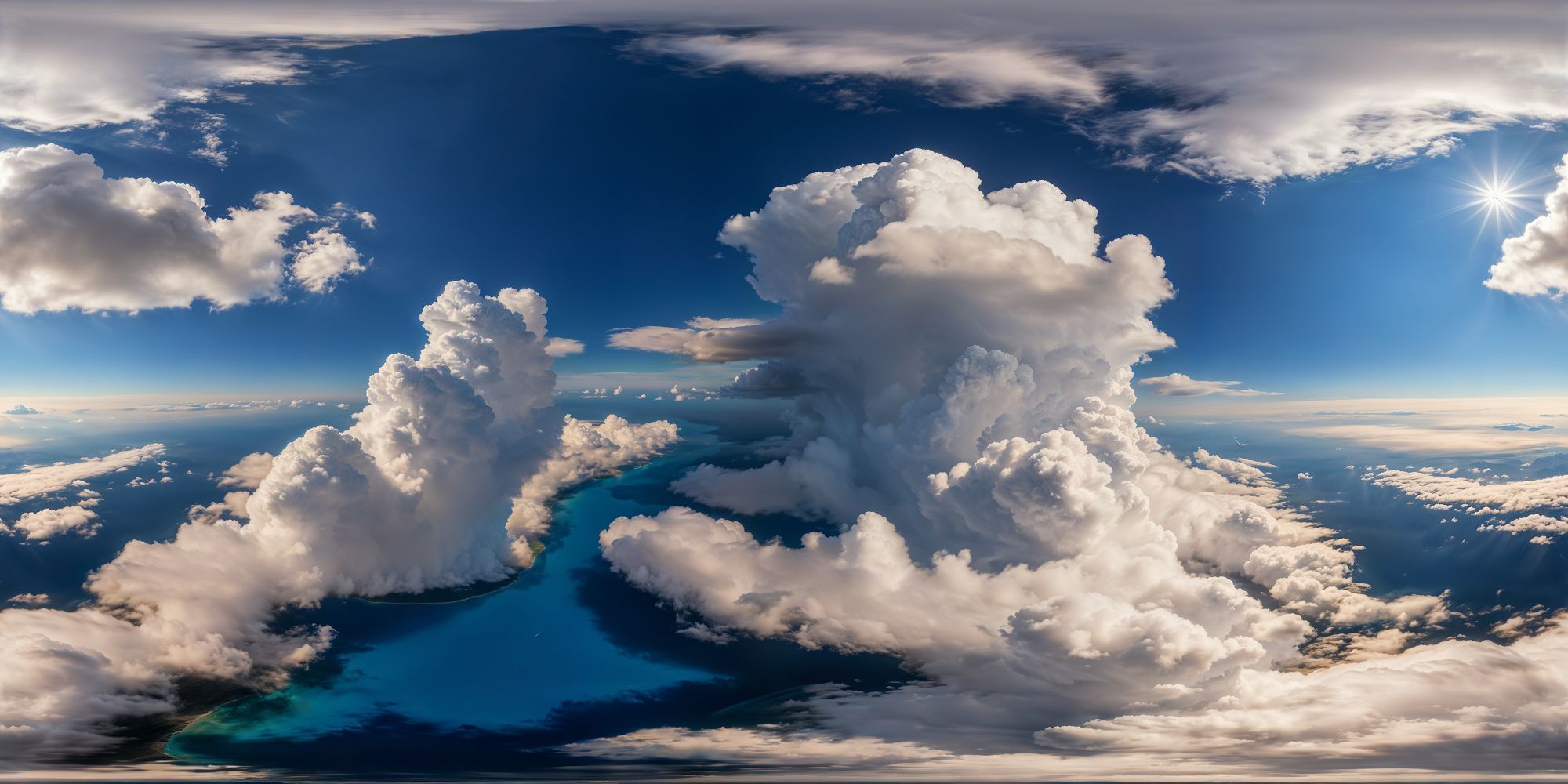 8K HDR Blue Sky White Clouds Backgrounds Pack 3D model_1