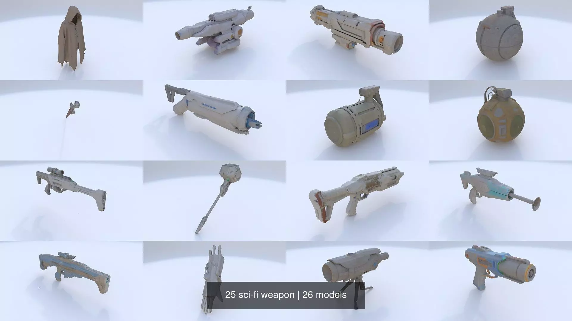 25 sci-fi weapon 3D Model Collection_0
