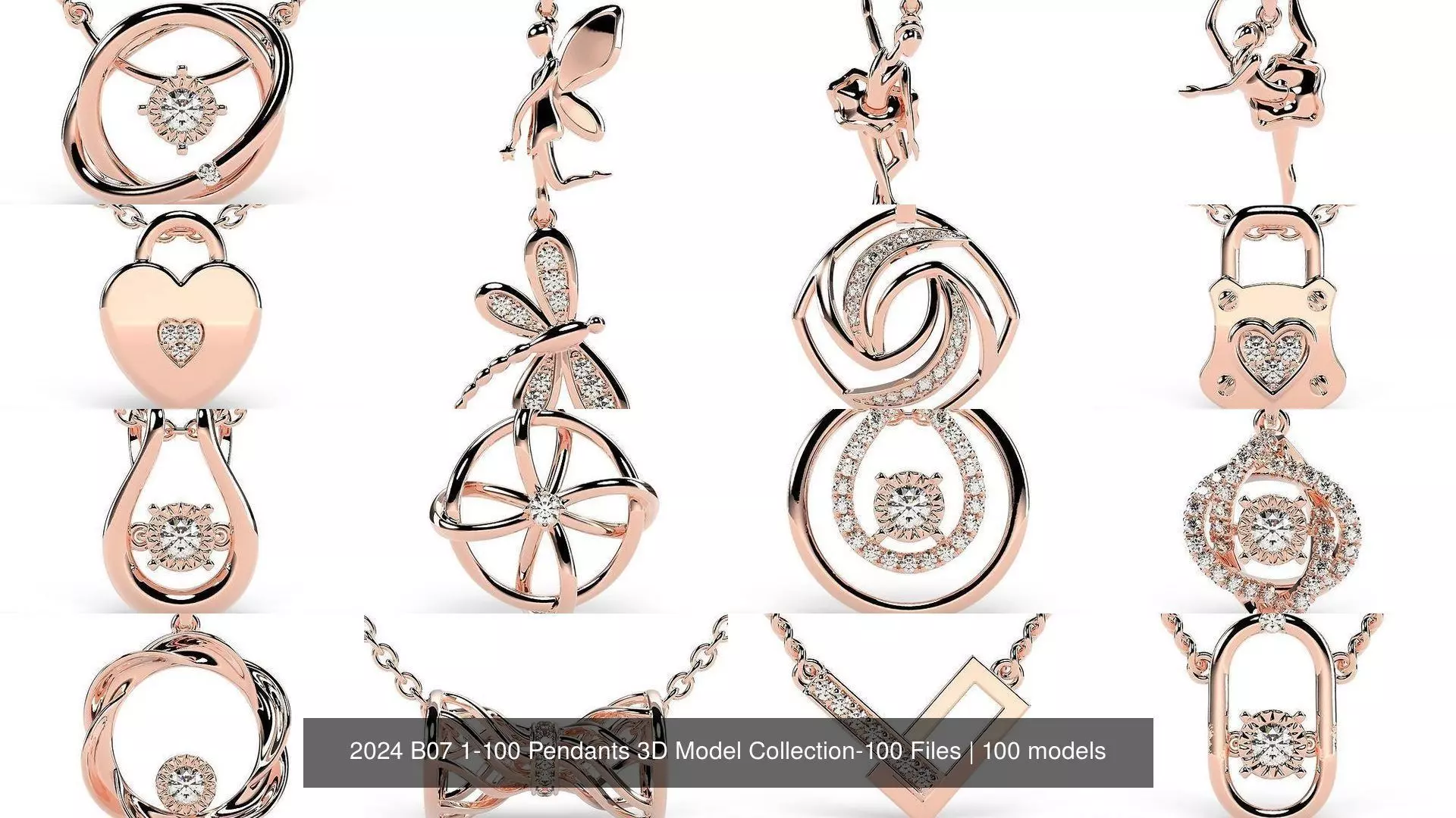2024 B07 1-100 Pendants 3D Model Collection-100 Files _0