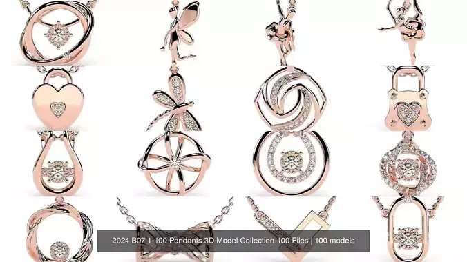 2024 B07 1-100 Pendants 3D Model Collection-100 Files 