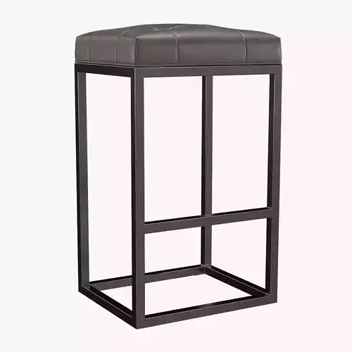 Reese Tufted Leather Bar Stool