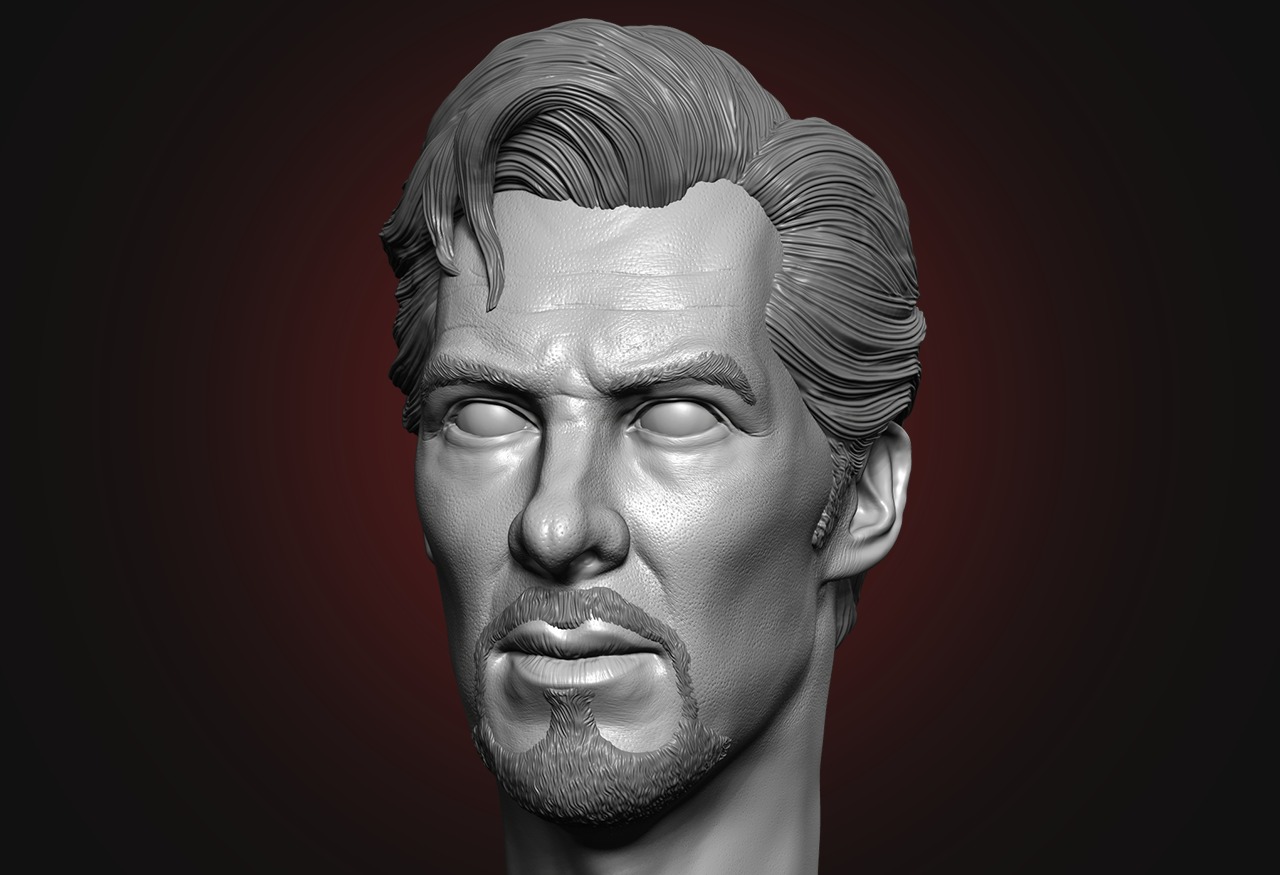 Dr Strange Head - Benedict Cumberbatch  3D print model_2