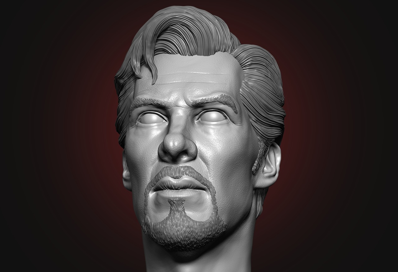 Dr Strange Head - Benedict Cumberbatch  3D print model_4