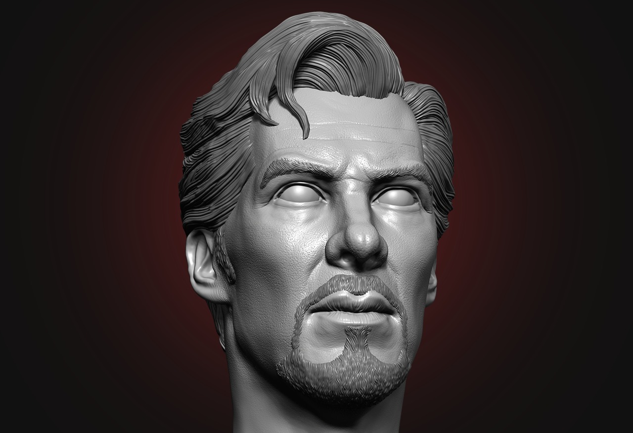 Dr Strange Head - Benedict Cumberbatch  3D print model_3
