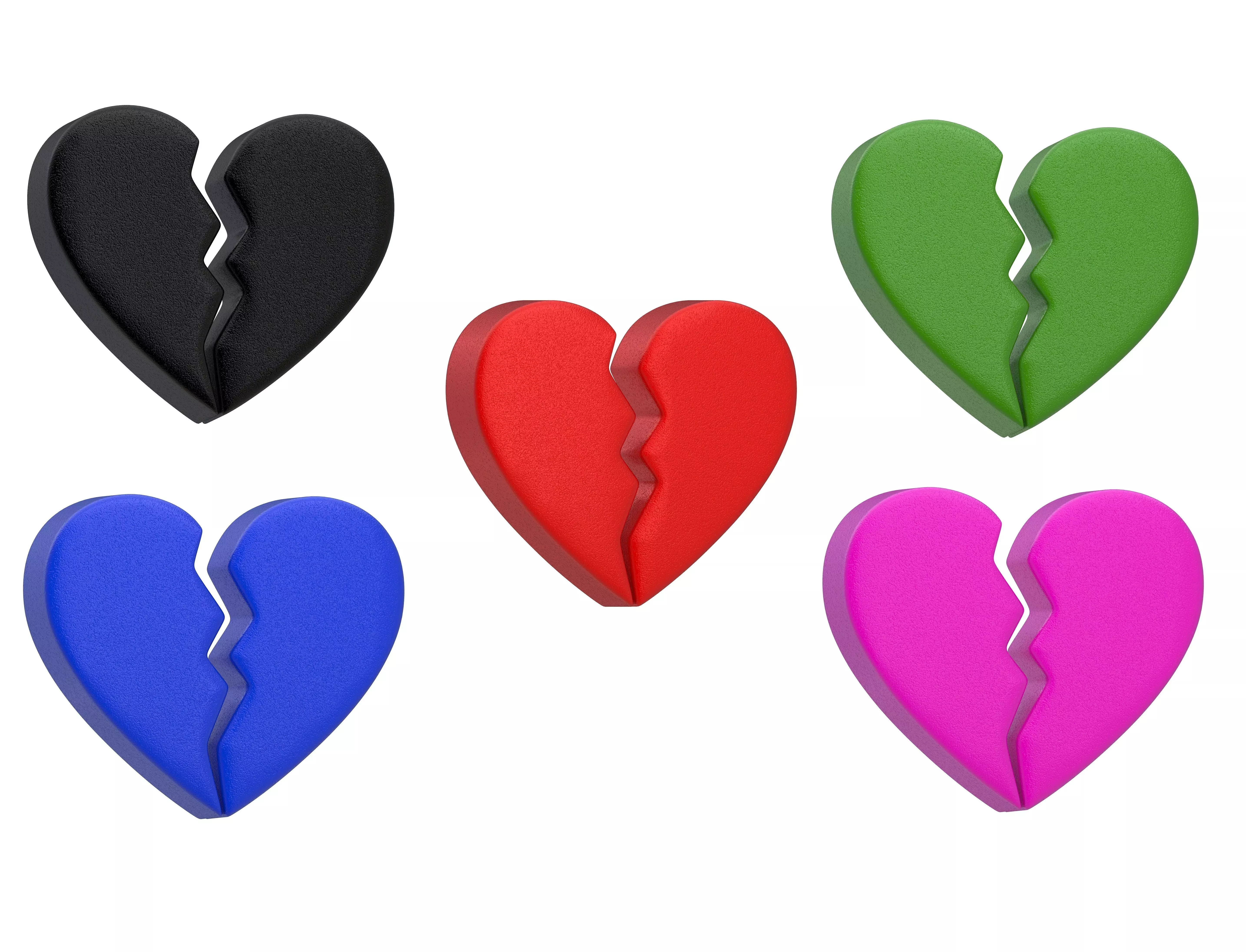Broken Heart Emoji Collection 3D model_0