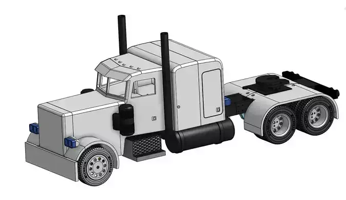 Custom 3d Printable Rc Semi 3D print model
