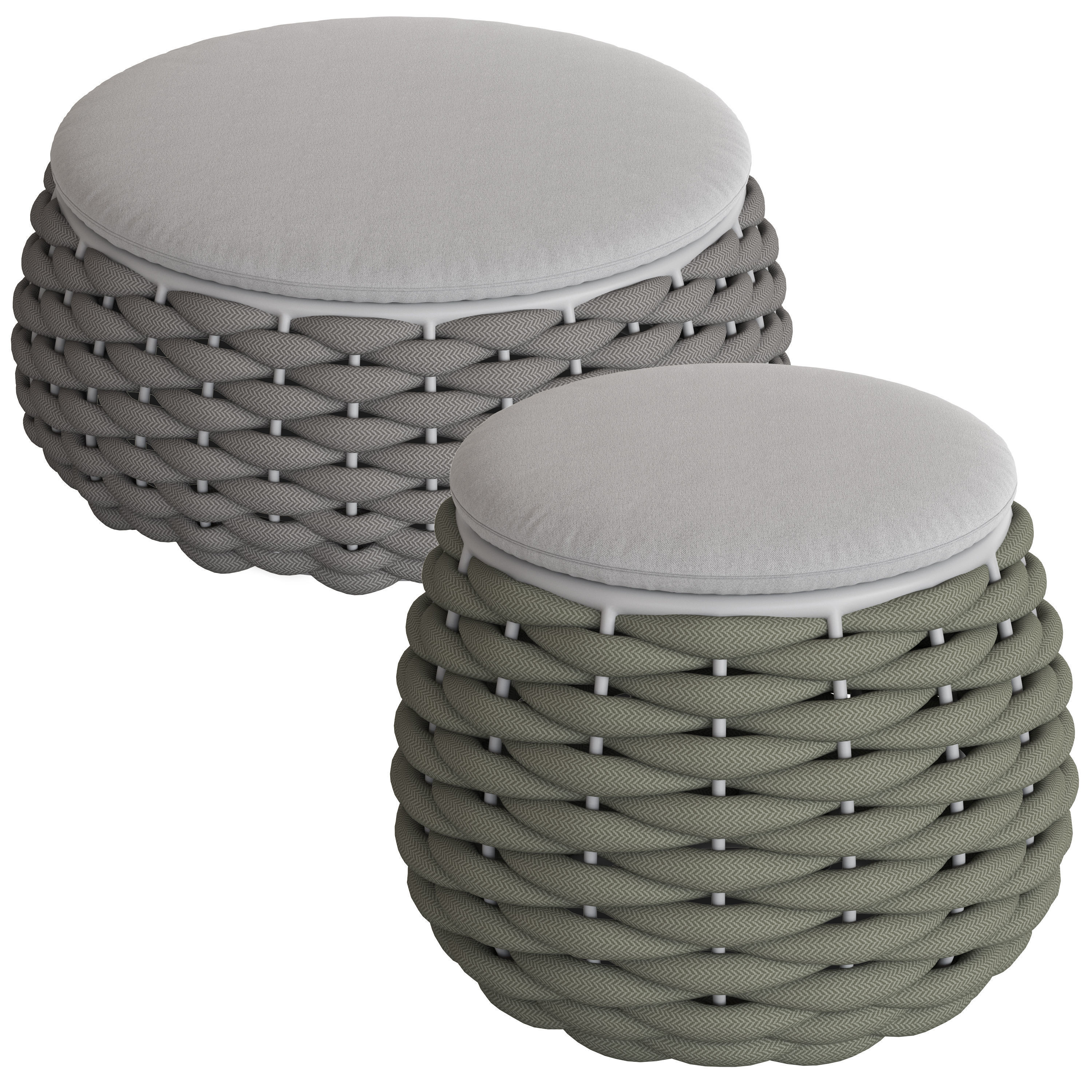Globewest Kai Outdoor Woven Ottoman2 3D model_1