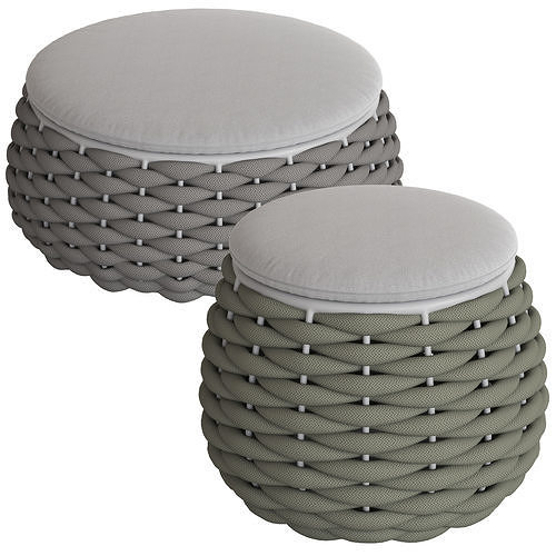 Globewest Kai Outdoor Woven Ottoman2 3D model 2