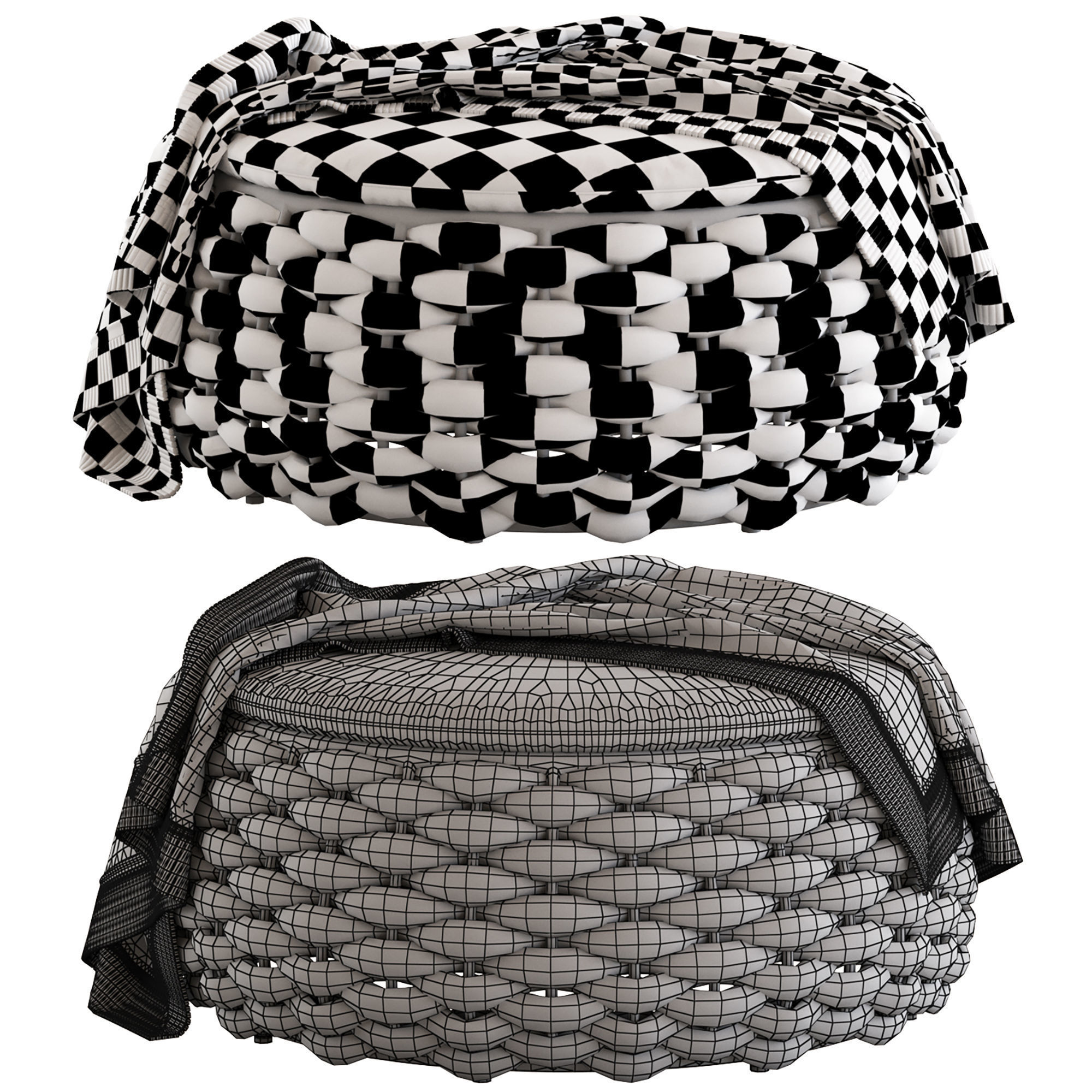 Globewest Kai Outdoor Woven Ottoman2 3D model_5