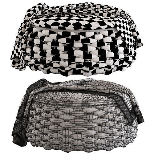Globewest Kai Outdoor Woven Ottoman2 3D model 6