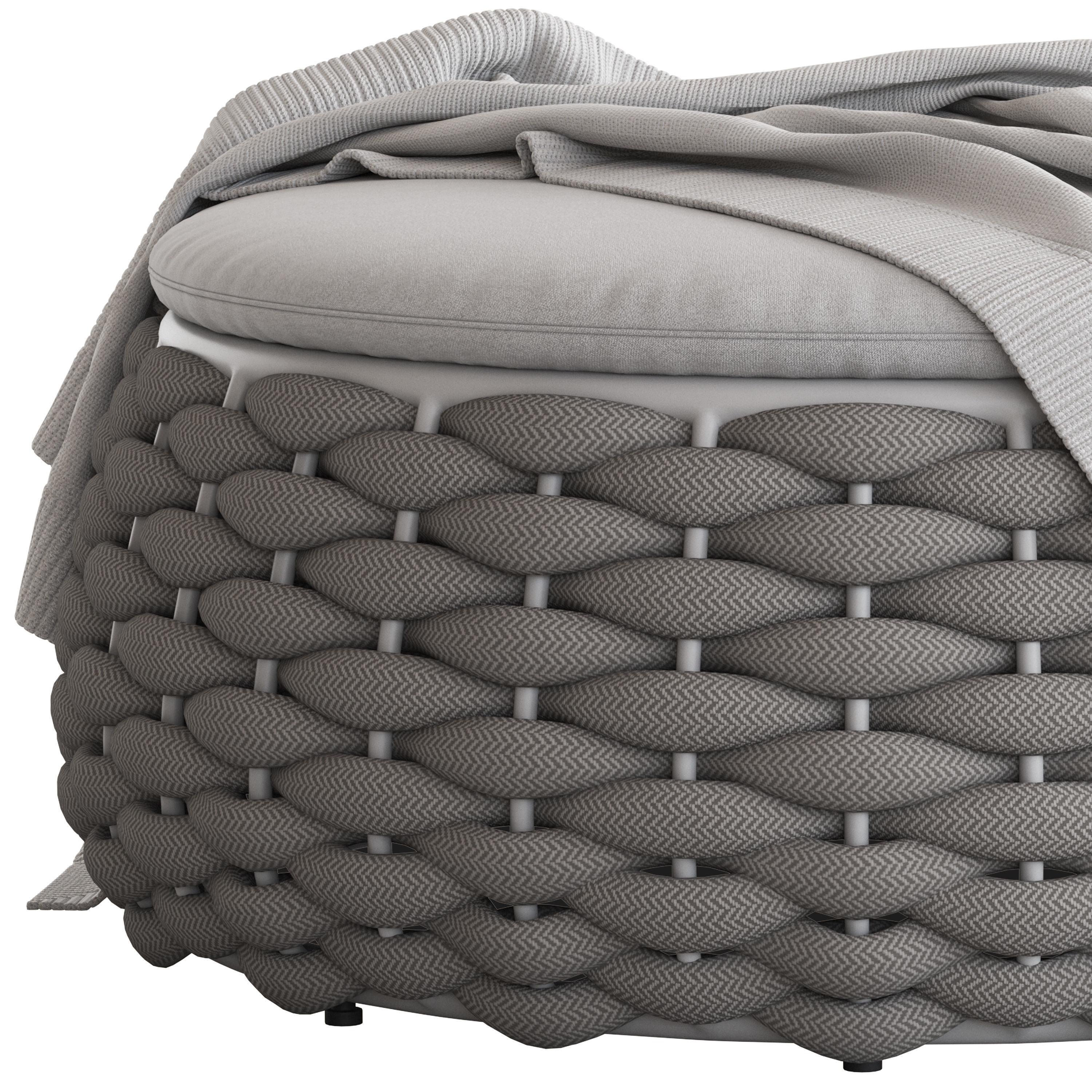 Globewest Kai Outdoor Woven Ottoman2 3D model_2