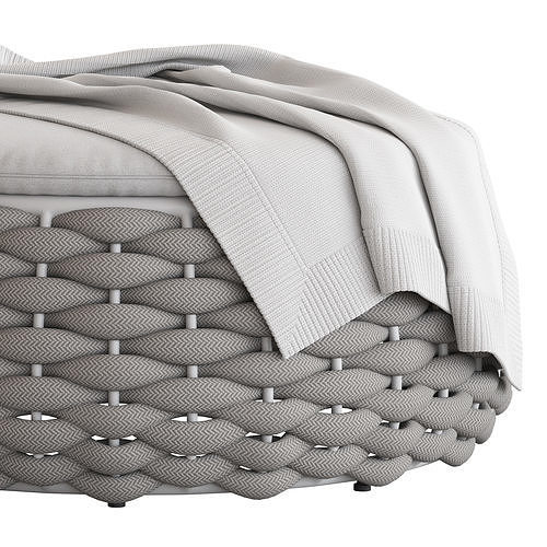 Globewest Kai Outdoor Woven Ottoman2 3D model 5