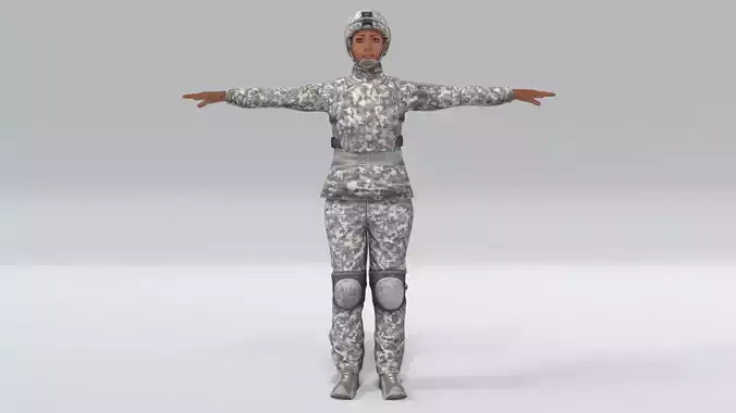 laos Black Female Soldier