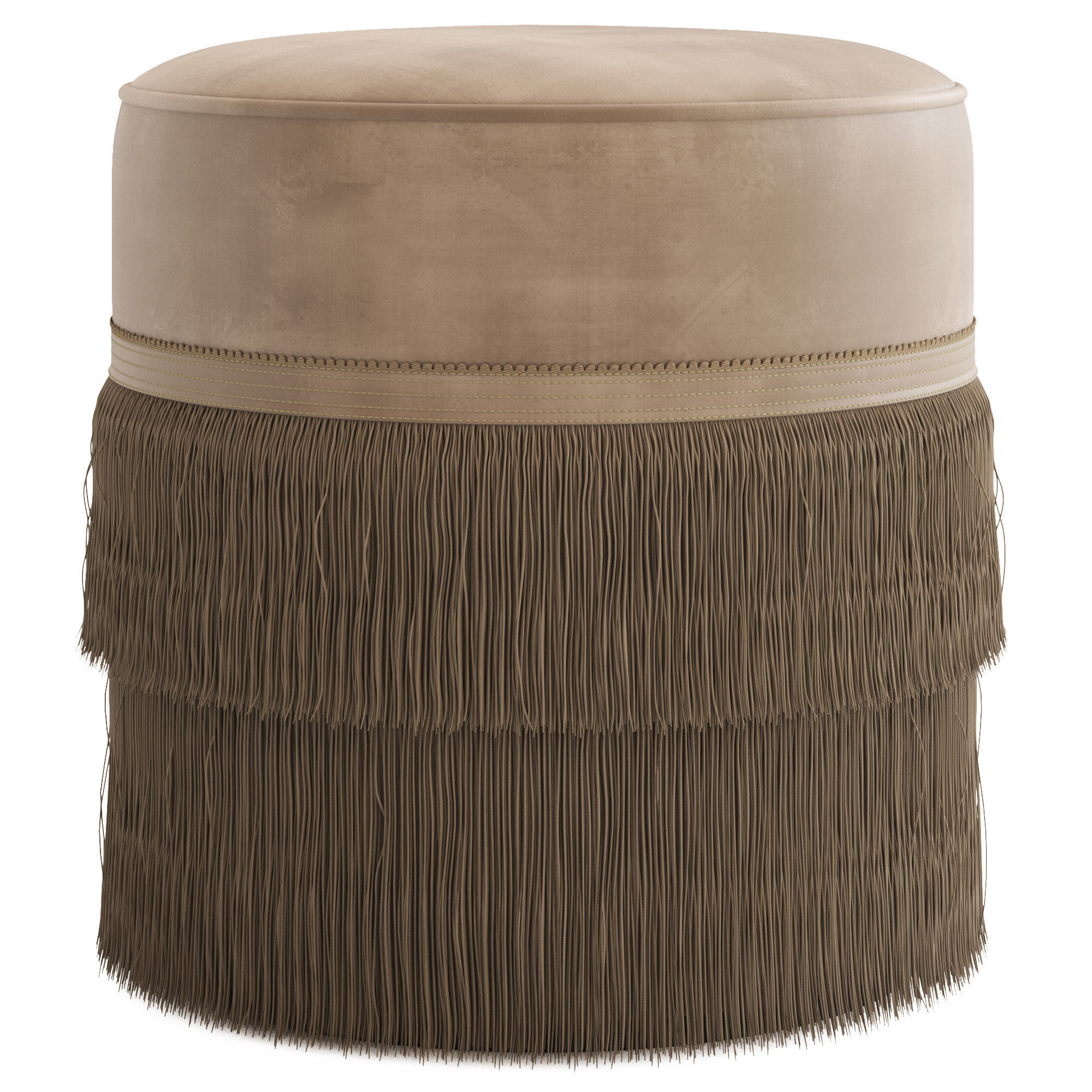 Globewest Kennedy Fringed Ottoman 3D model_3