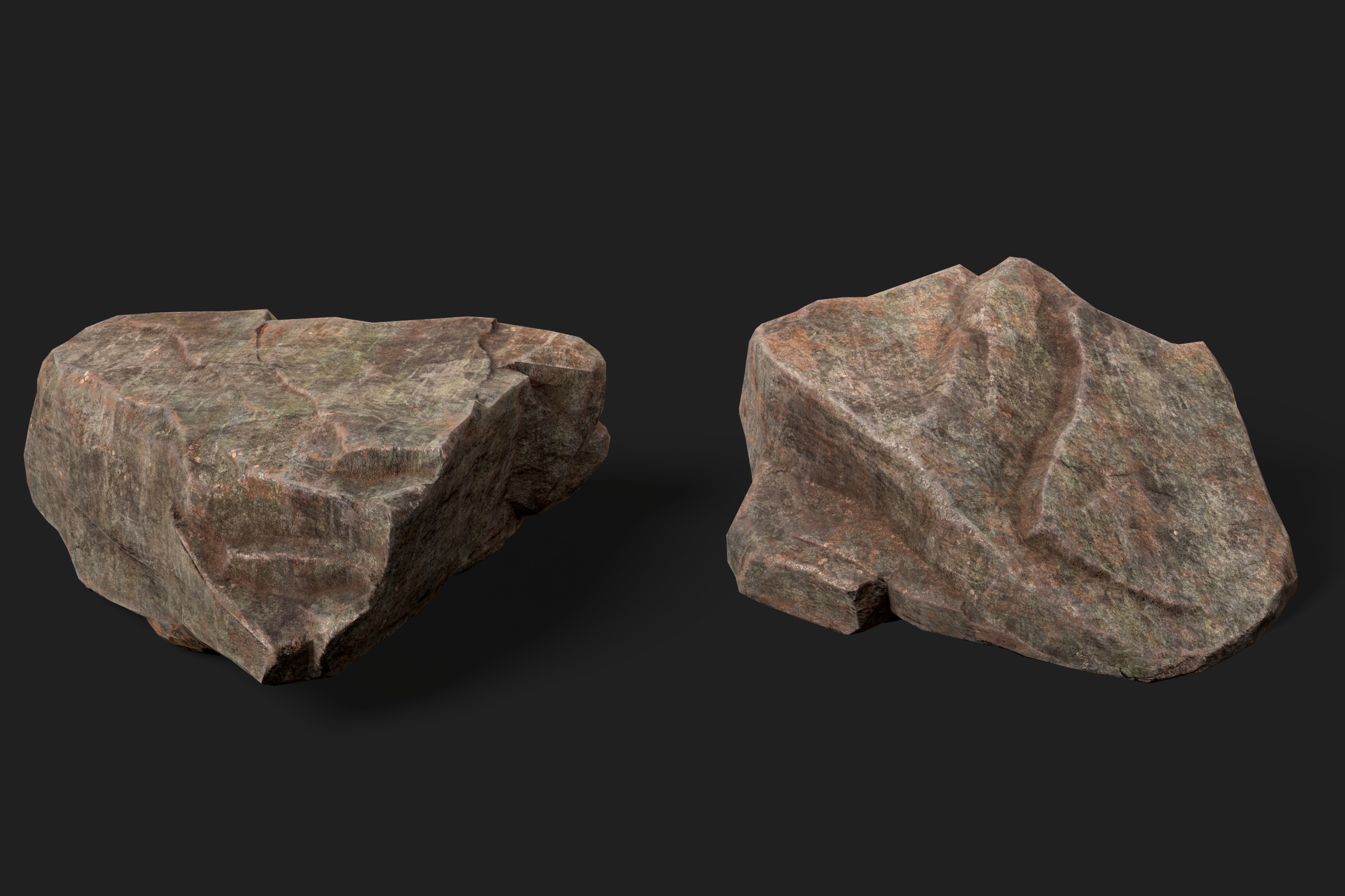 Nature rocks Low-poly 3D model_5
