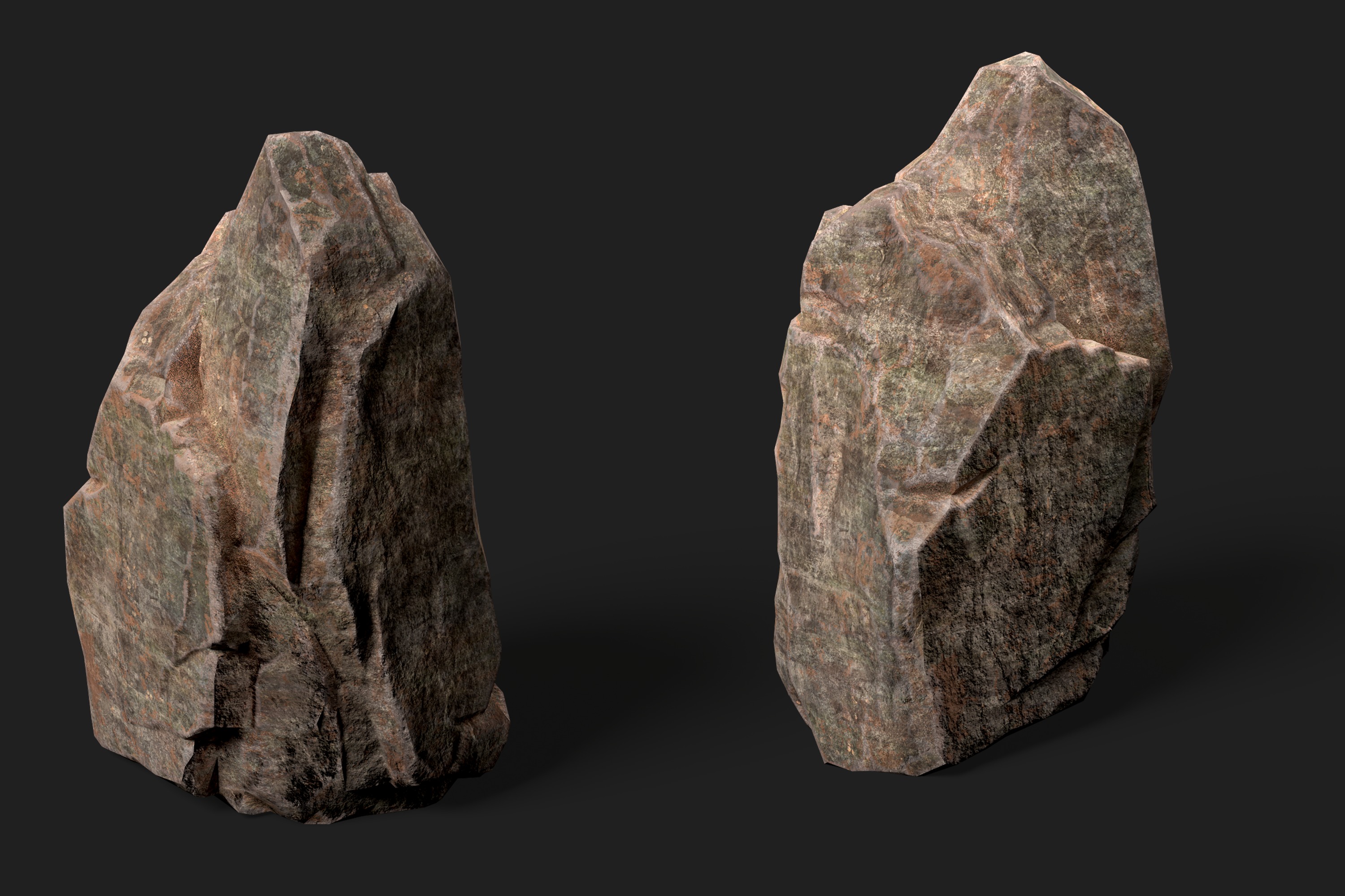 Nature rocks Low-poly 3D model_4